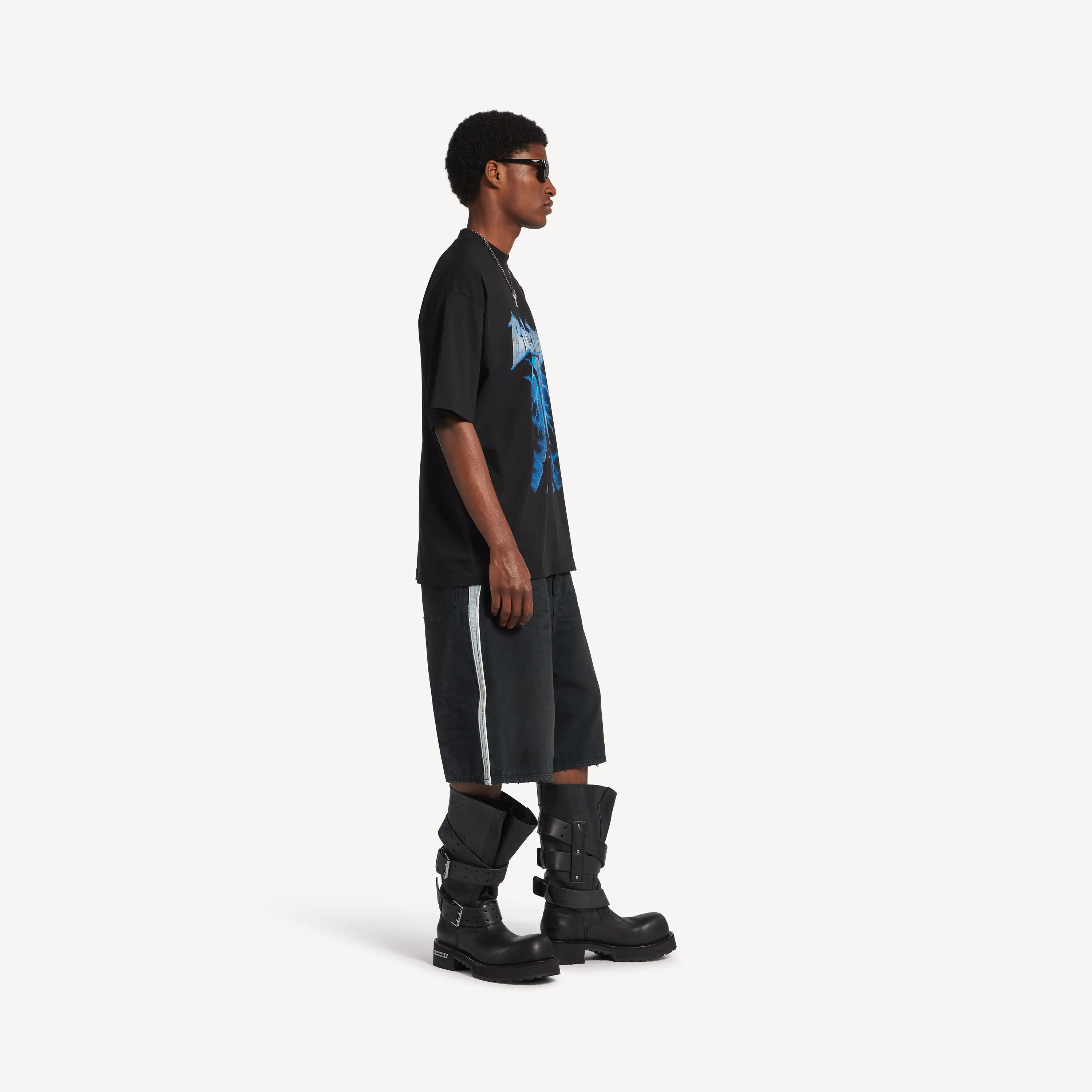 Balenciaga 黑色 纯棉 短袖T恤 宽松休闲