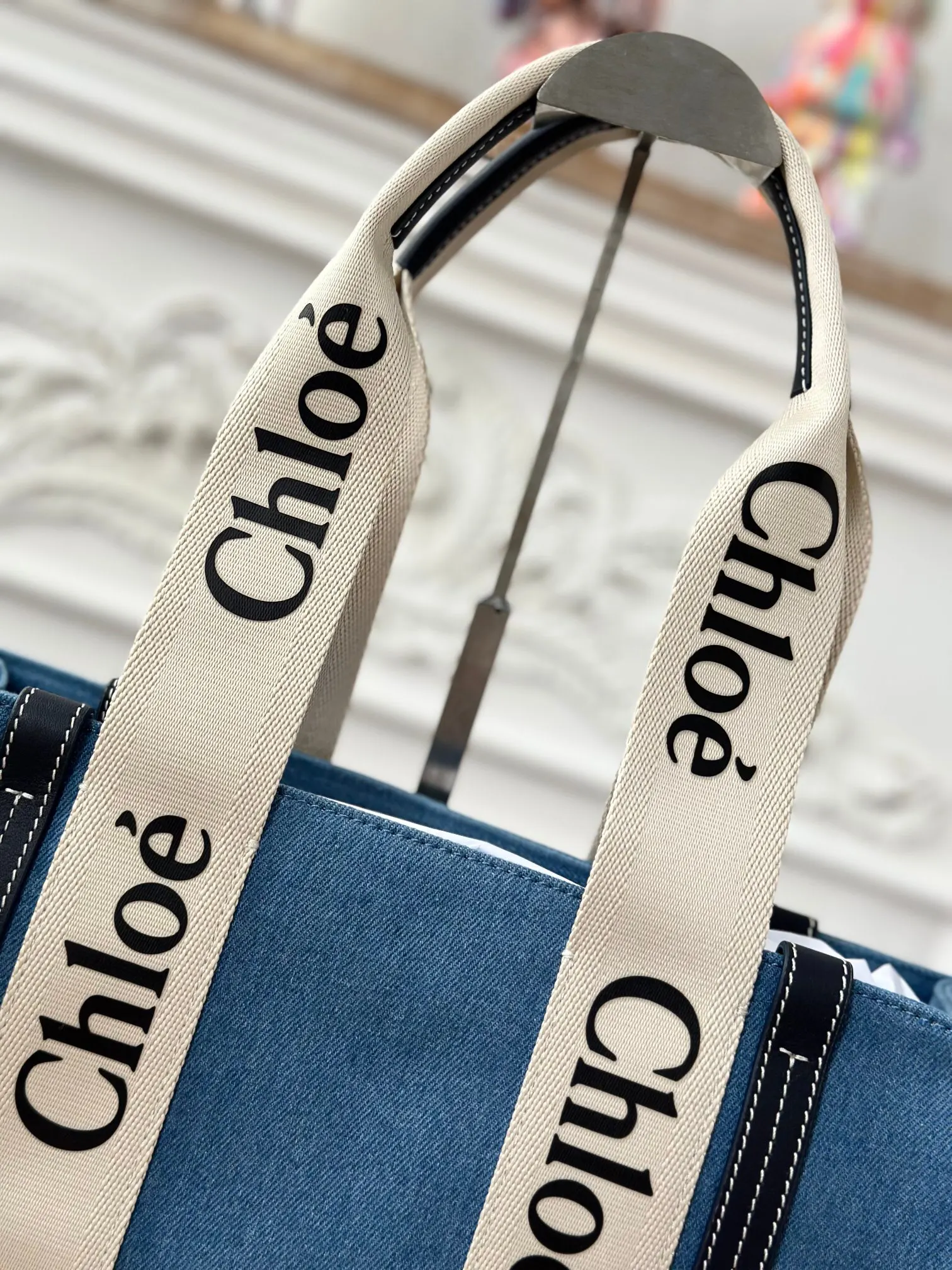 牛仔 牛仔布 中号 Chloe Woody 托特 托特包 大容量托特款