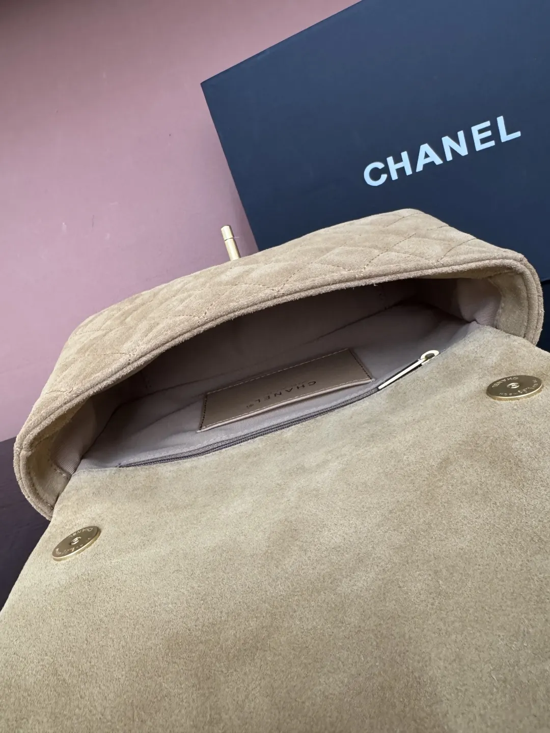 Chanel Suede Flap Chain Bag Shoulder and Crossbody Wear