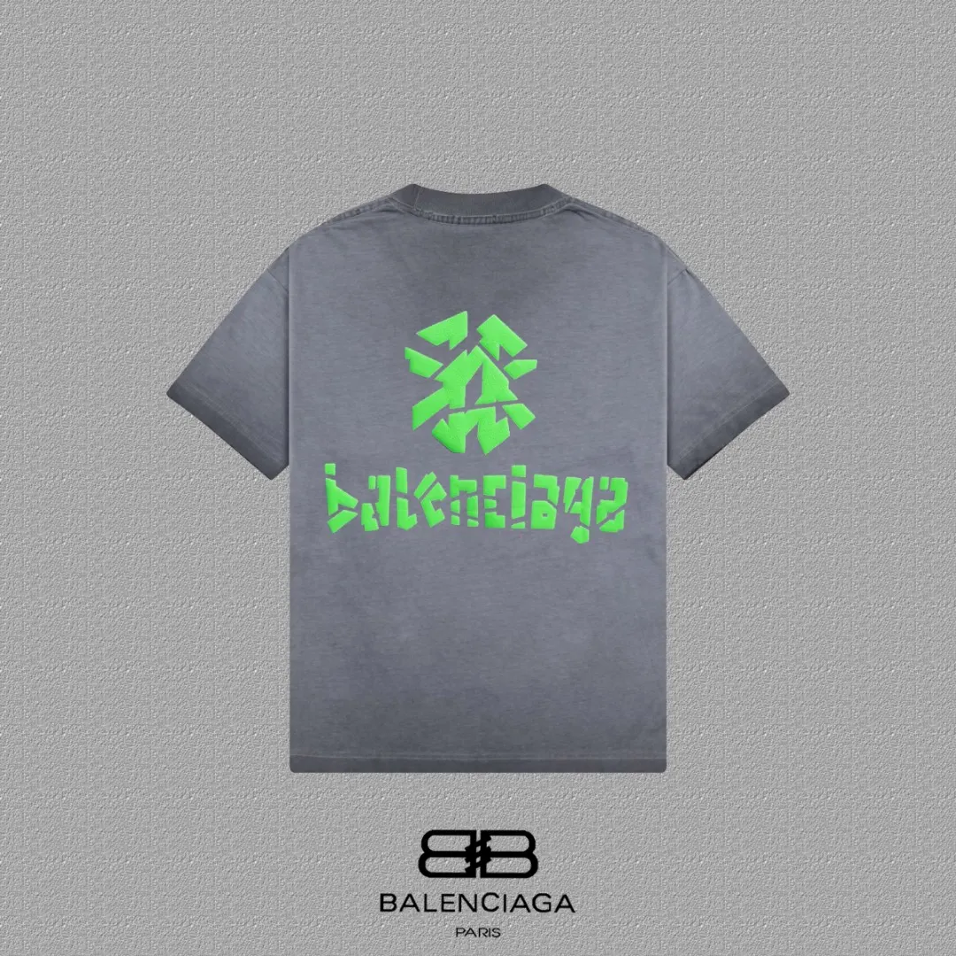 Balenciaga 灰色 Logo 短袖T恤