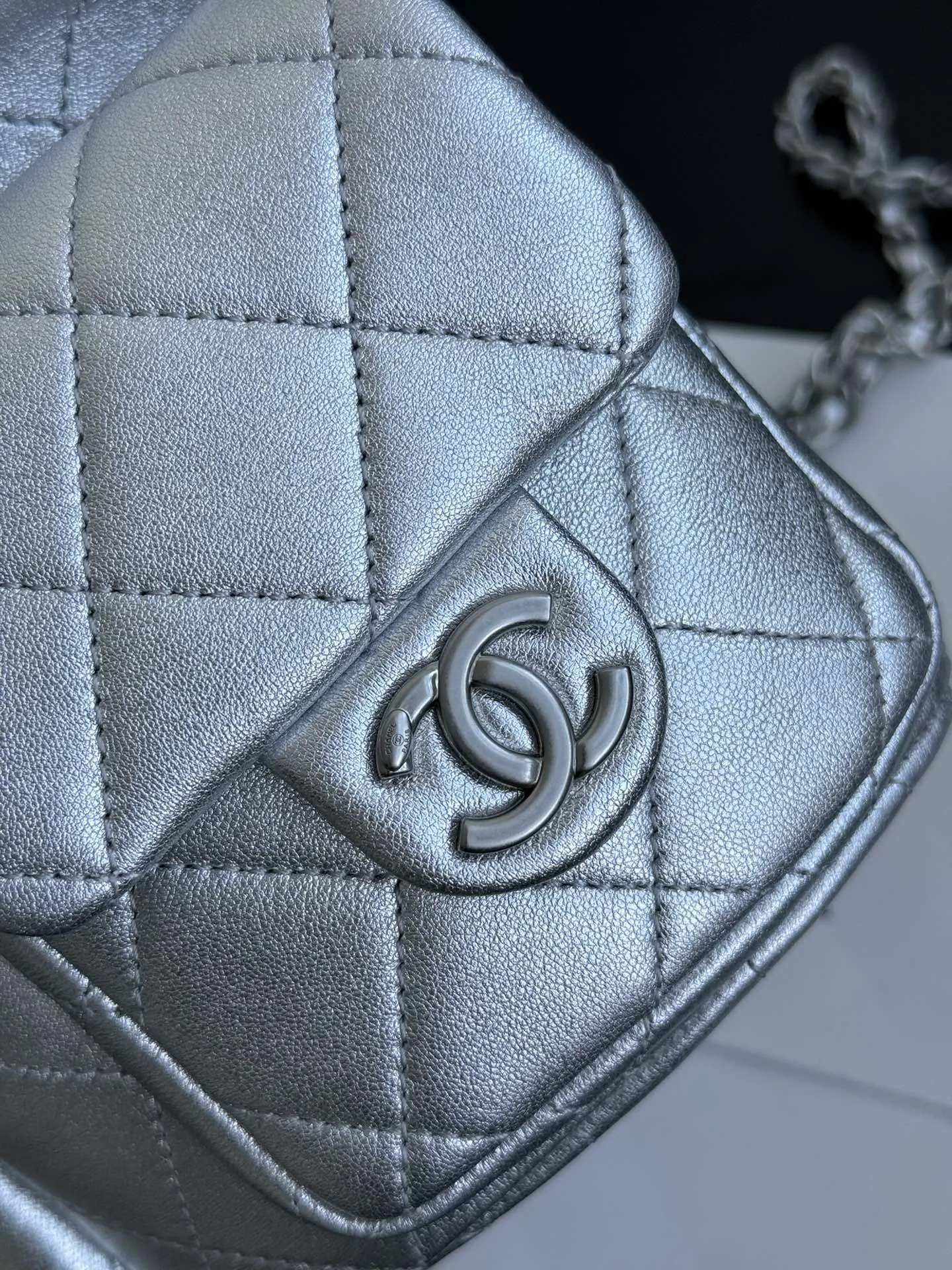 Black Silver Backpack