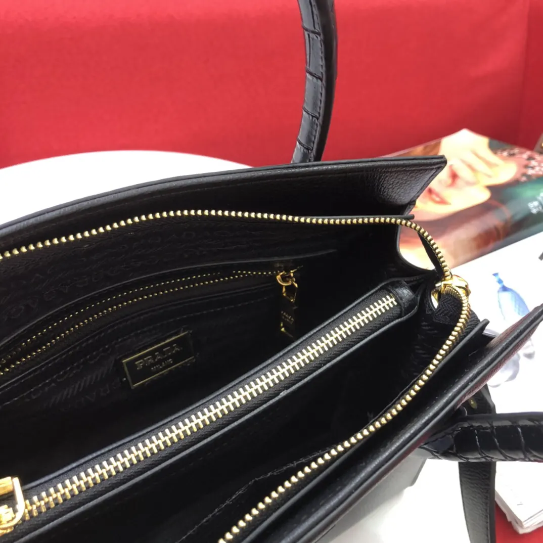 Prada Top Handle Bag Commuter Leather