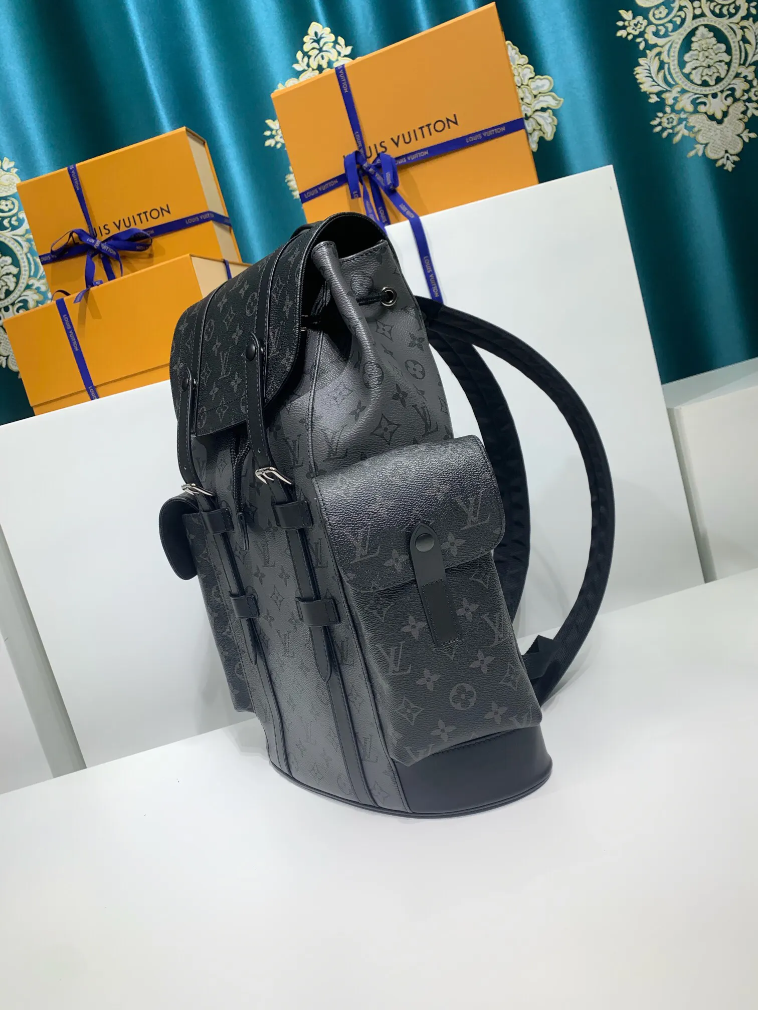 Black Gray Backpack Canvas