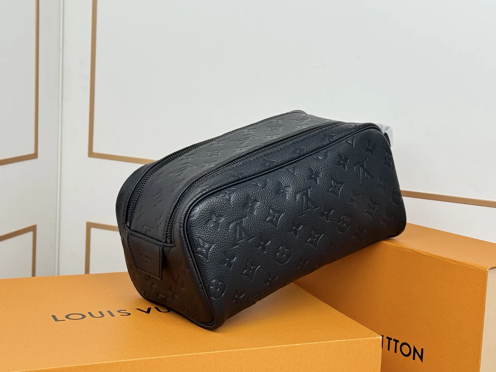 Black Monogram Cosmetic Pouch