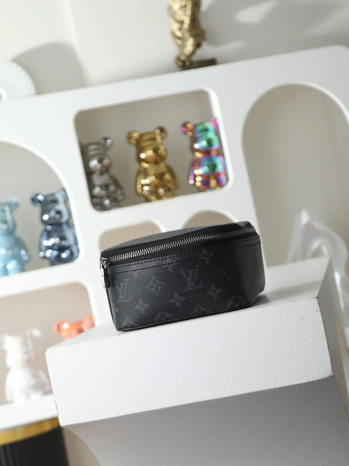 Louis Vuitton Black Suitcase Travel Lightweight Leather