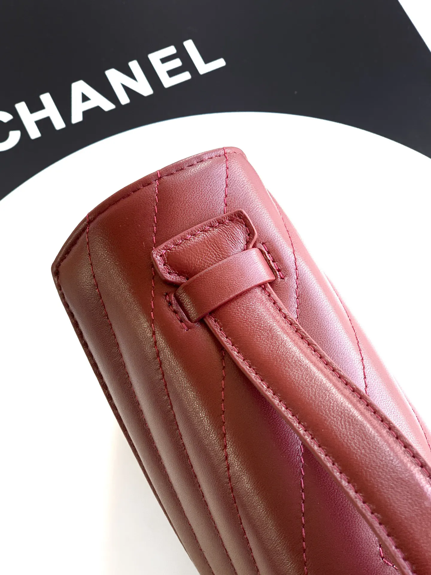 Chanel Red Silver Chain Bag