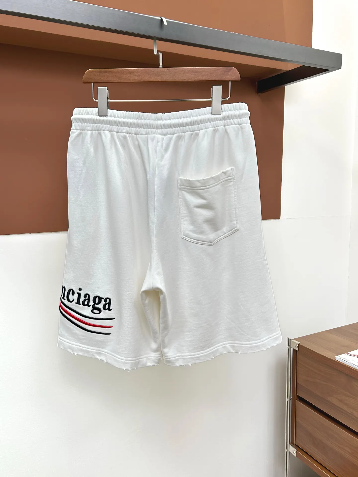 Balenciaga Monogram Cotton Shorts Loose Casual Style
