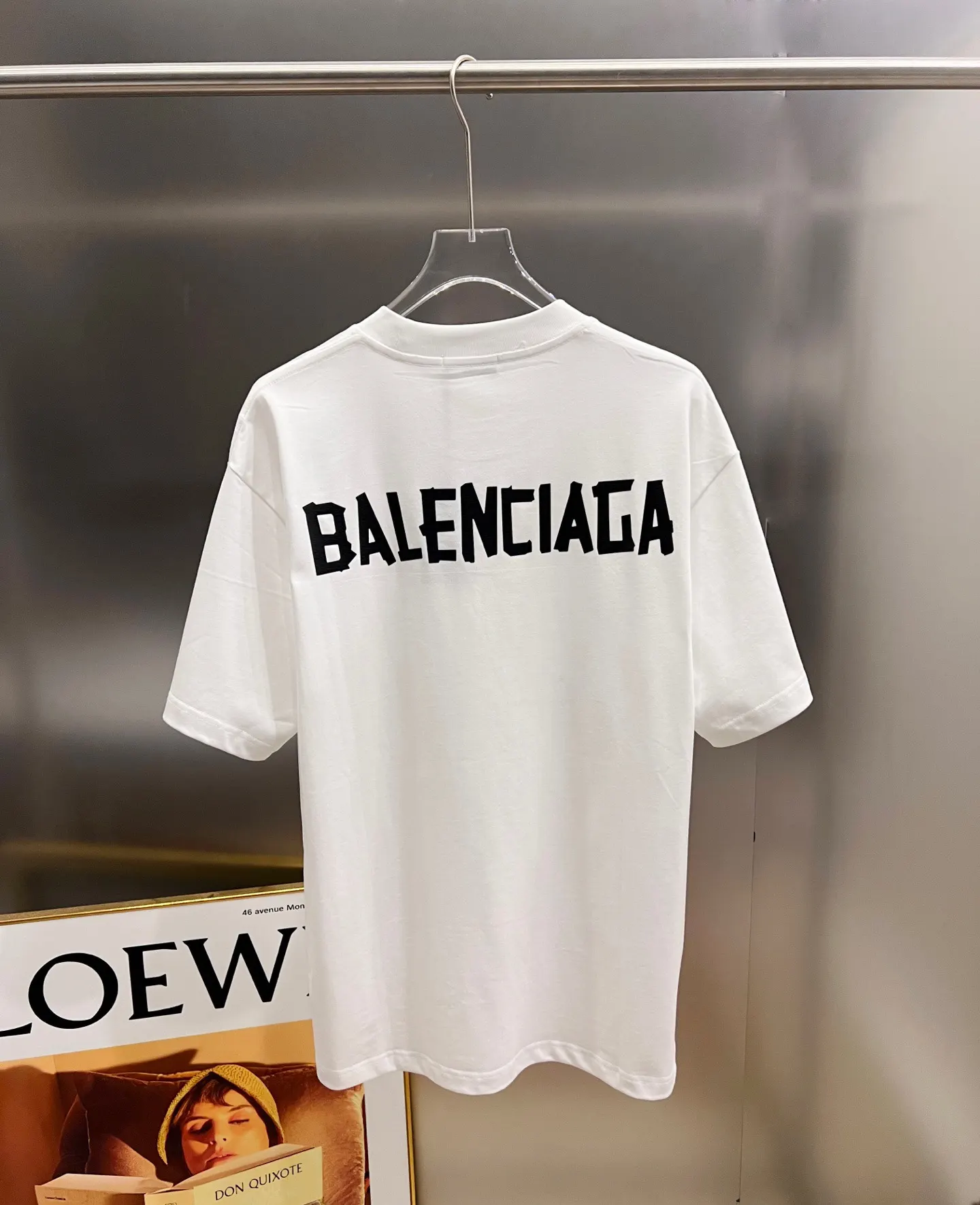 Balenciaga 黑色 纯棉 Logo 短袖T恤 宽松休闲