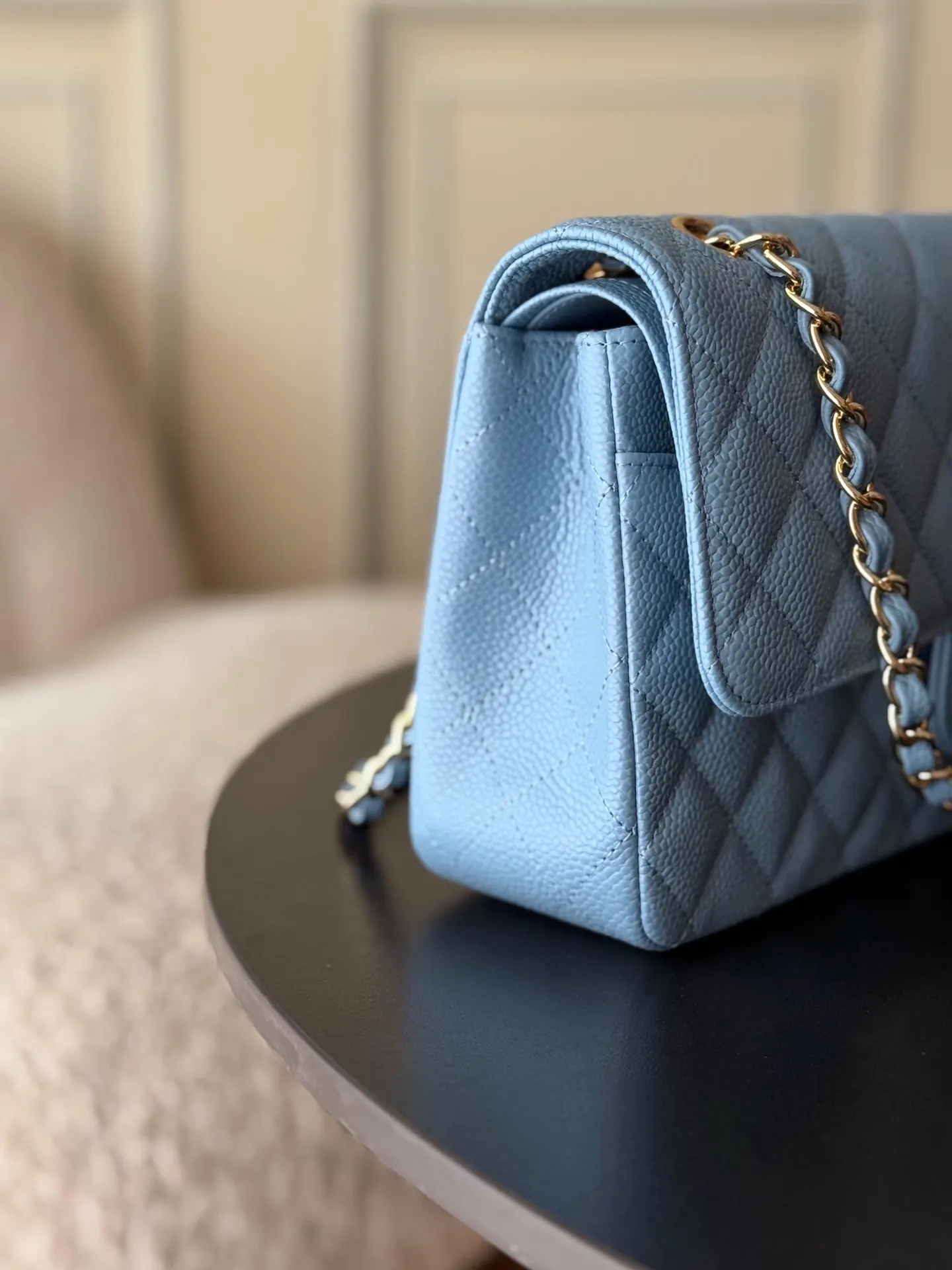 Chanel Caviar Cowhide Flap Chain Bag One Shoulder Cross