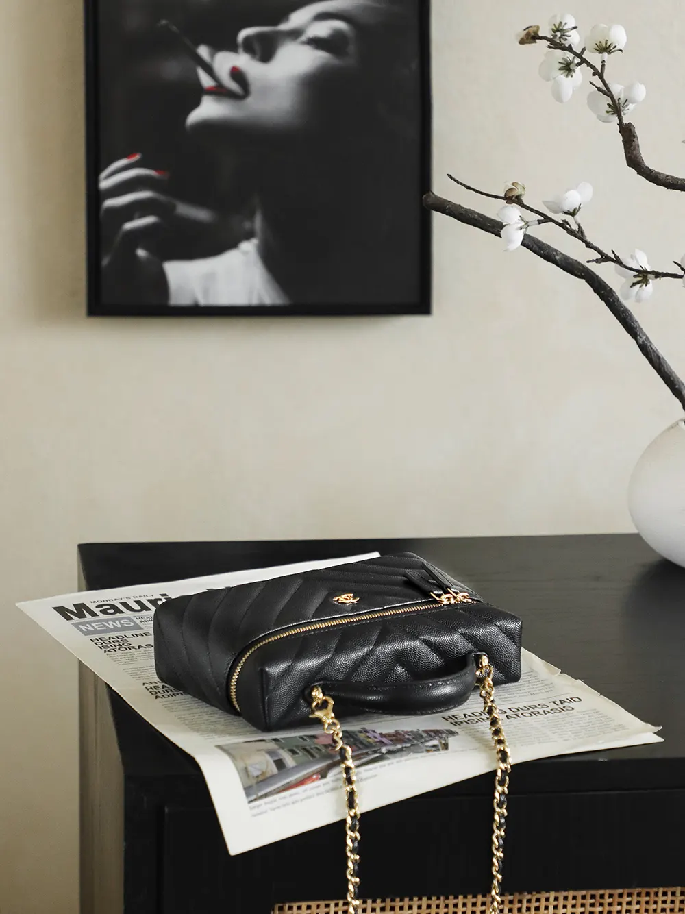 Black Brown Chain Bag Vintage