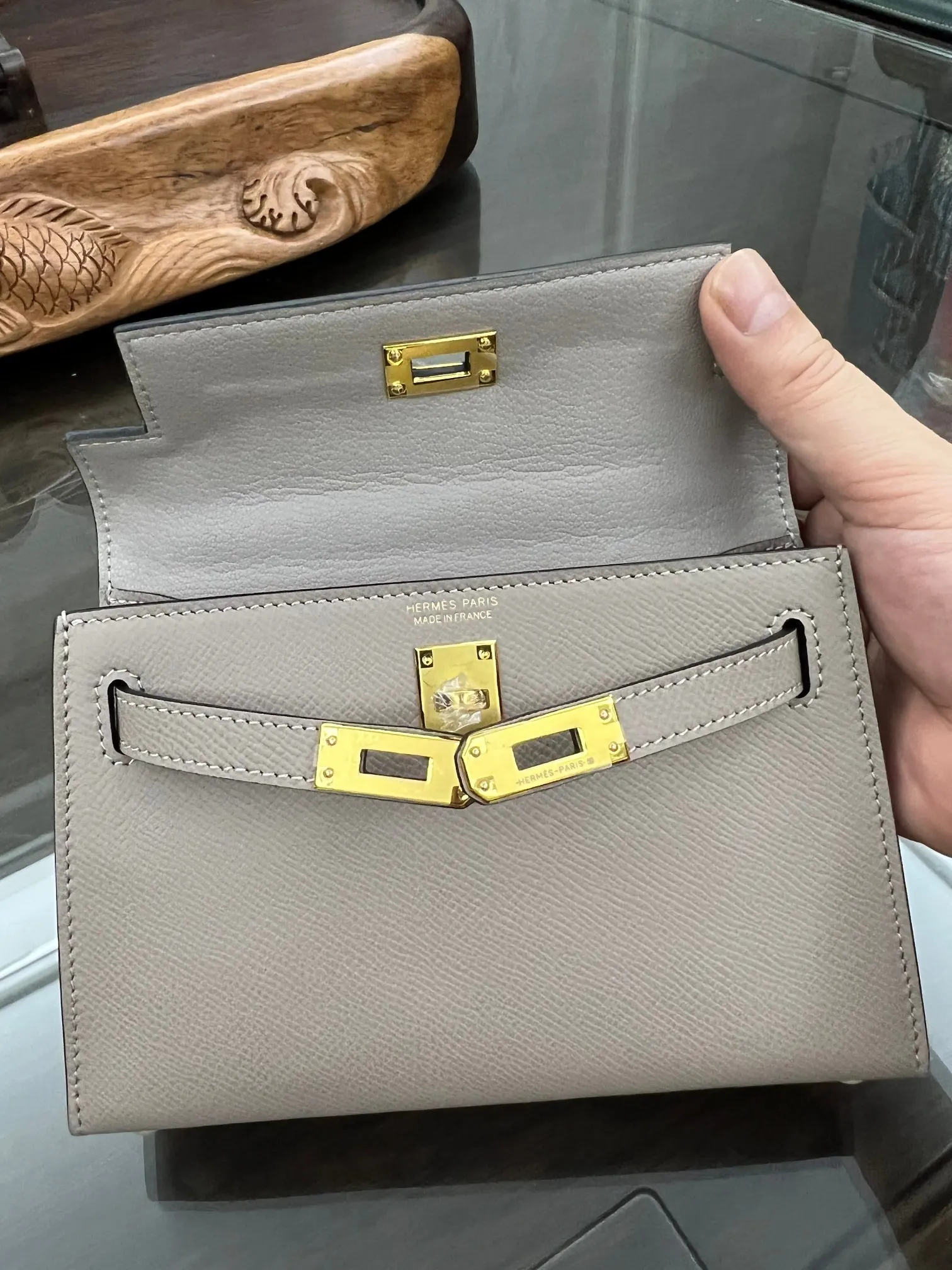 Hermès Kelly Mini Epsom掌纹牛皮 斜挎包 19cm