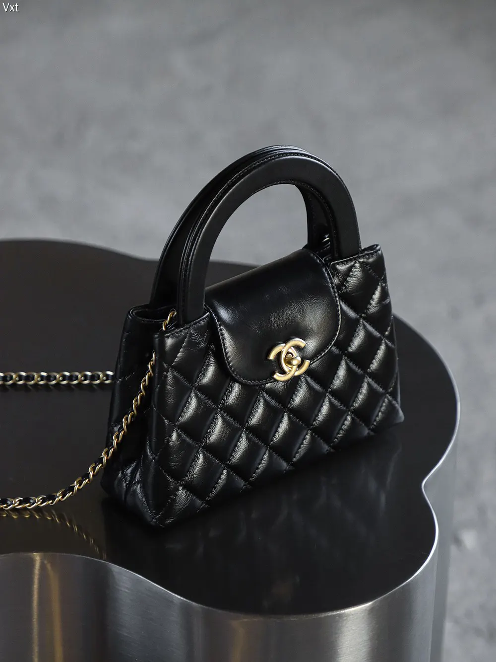 Chanel Black Top Handle Bag Commuter