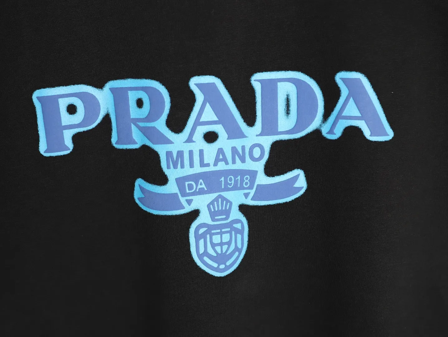 Prada 蓝标徽章 棉质 印花 短袖T恤