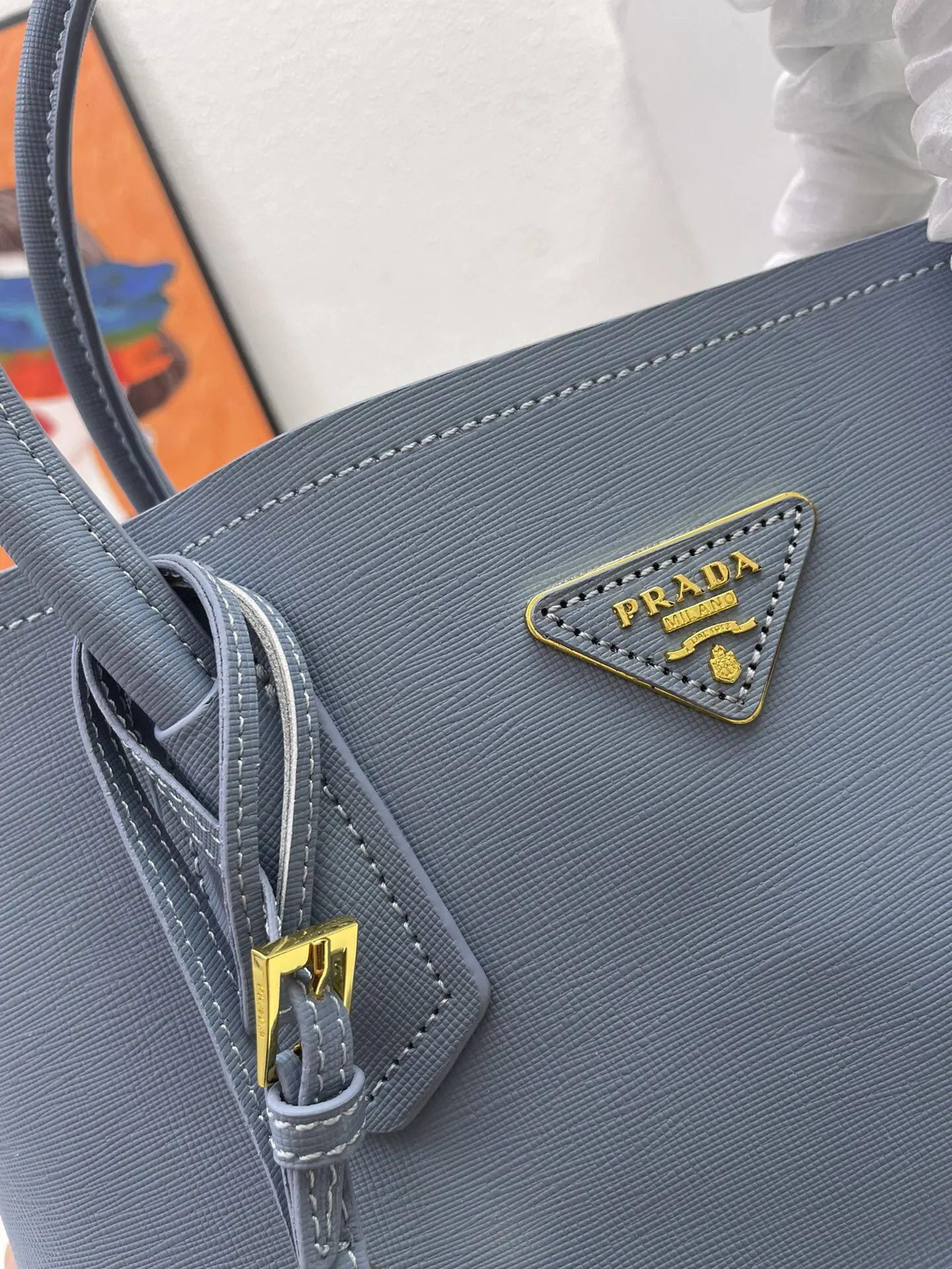 Prada Saffiano 十字纹牛皮 购物袋 輕便实用 托特包