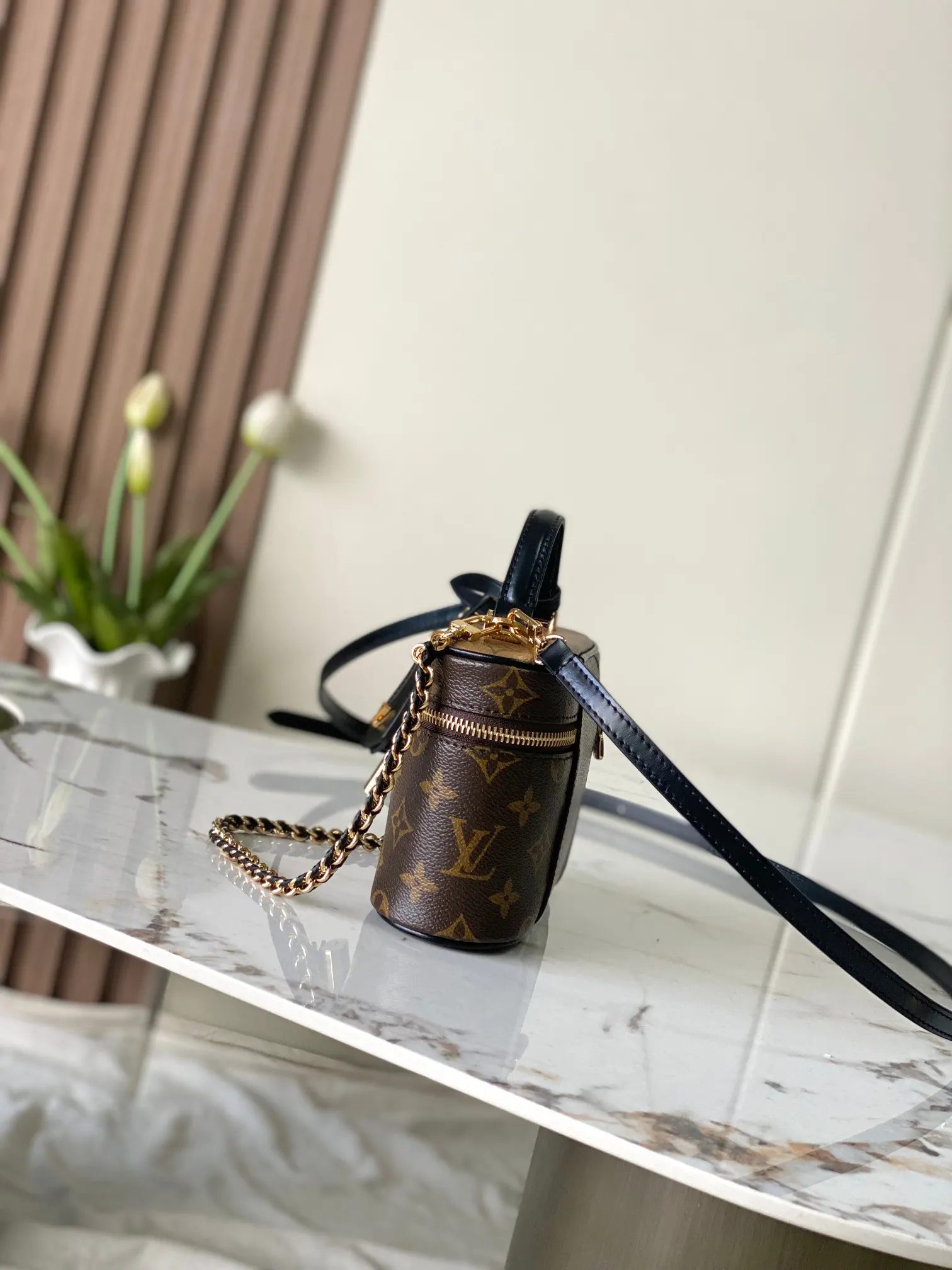 老花 帆布 动态 加强版 半钢五金 VANITY CHAIN 鏈條包 精致鏈條款