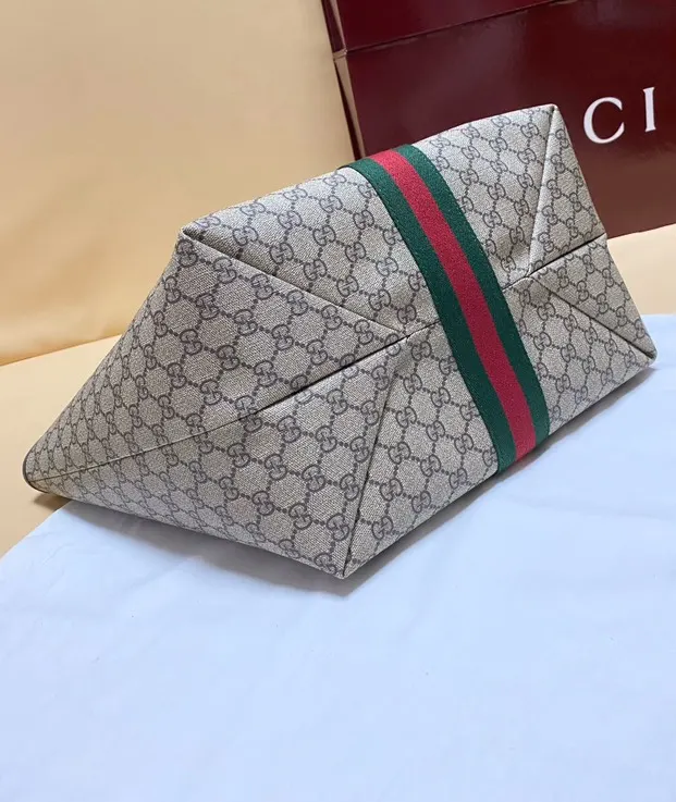 Gucci 棕色 米色 Ophidia托特包 ▫ 尺寸 大容量托特款