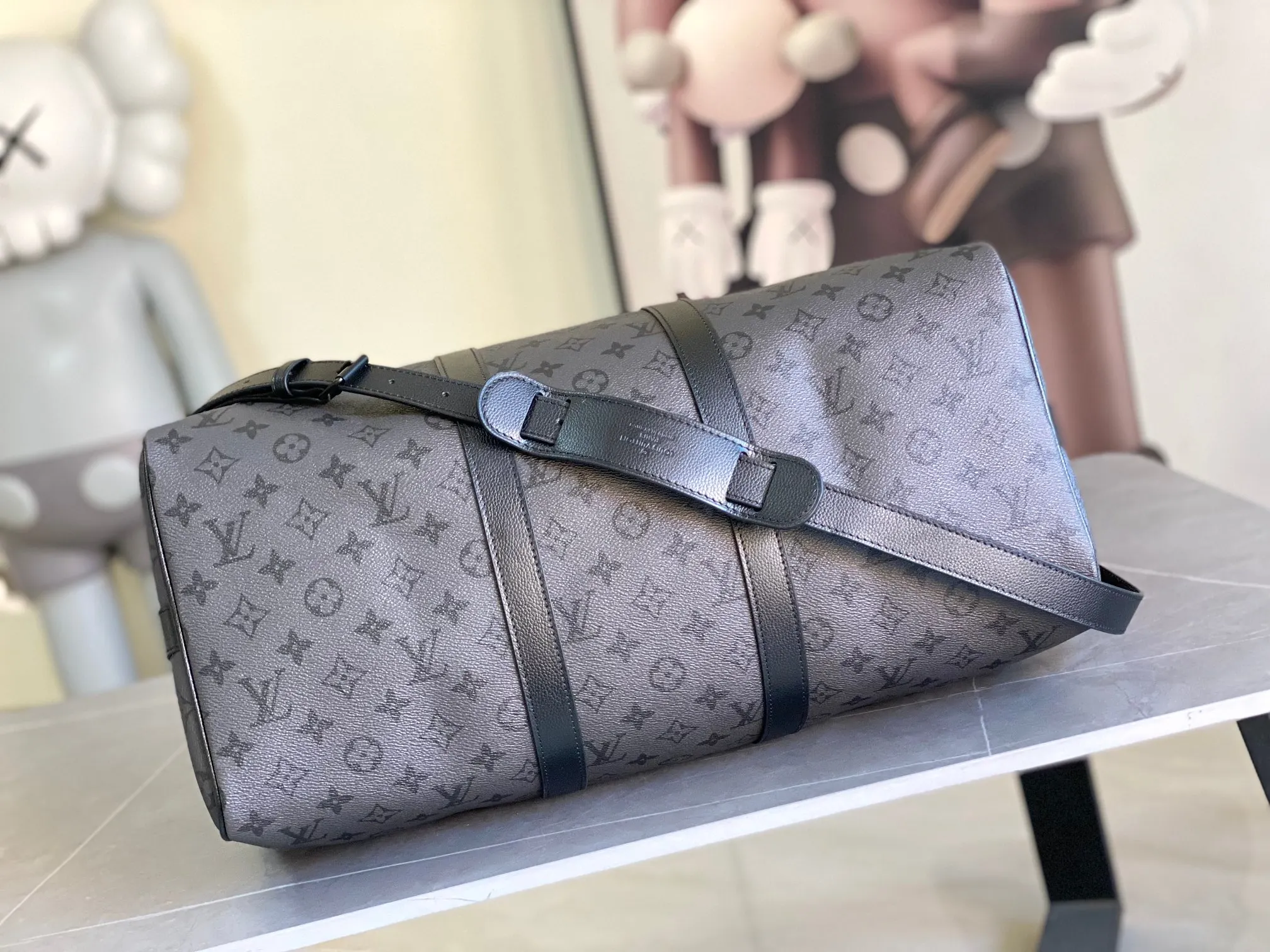 Keepall 灰色 牛皮 旅行袋 大容量旅行款