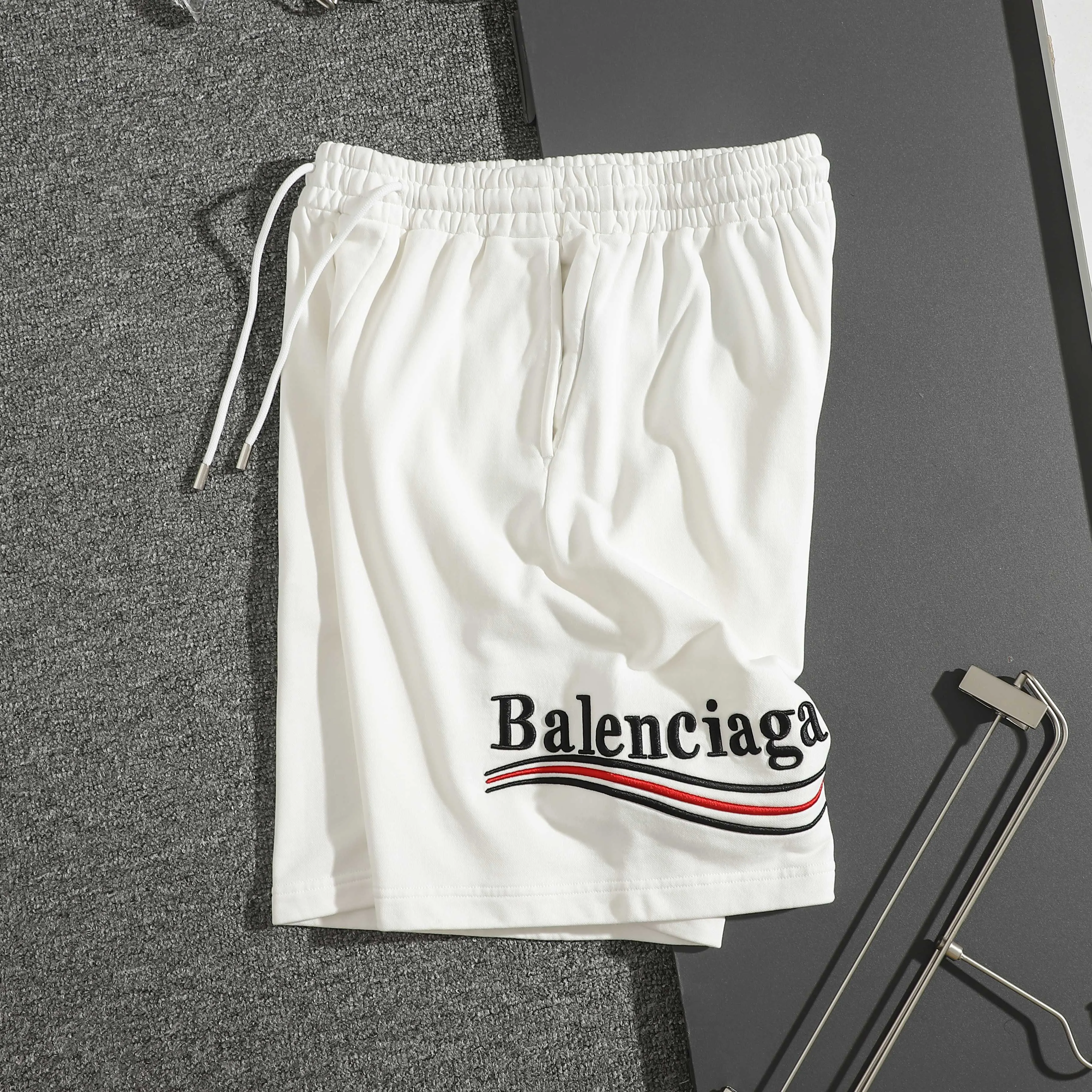 Balenciaga White Logo Short Sleeve T-Shirt Street