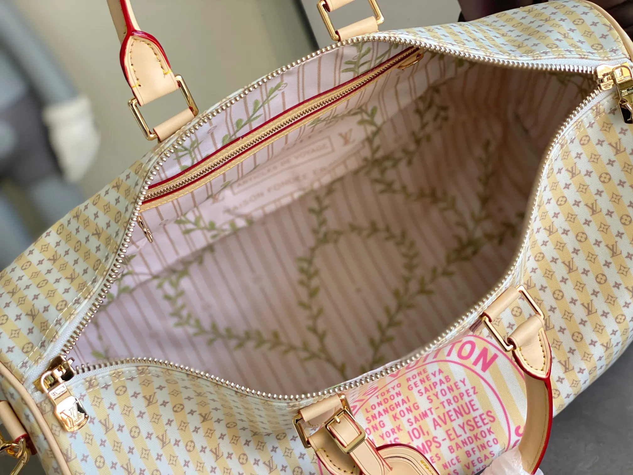 Louis Vuitton Gold Top Handle Bag Commuter Leather