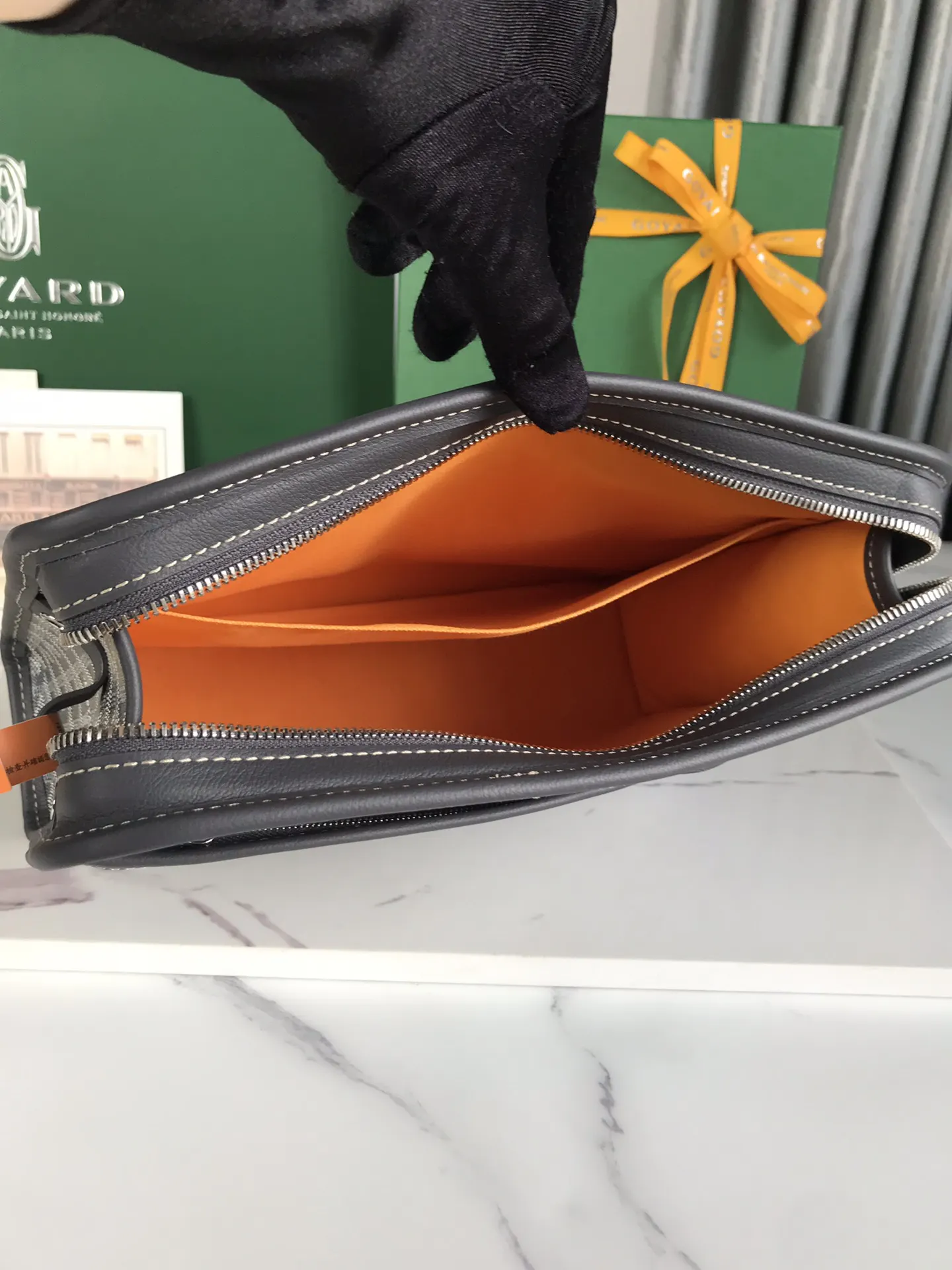 Goyard Yellow Clutch Bag Leather