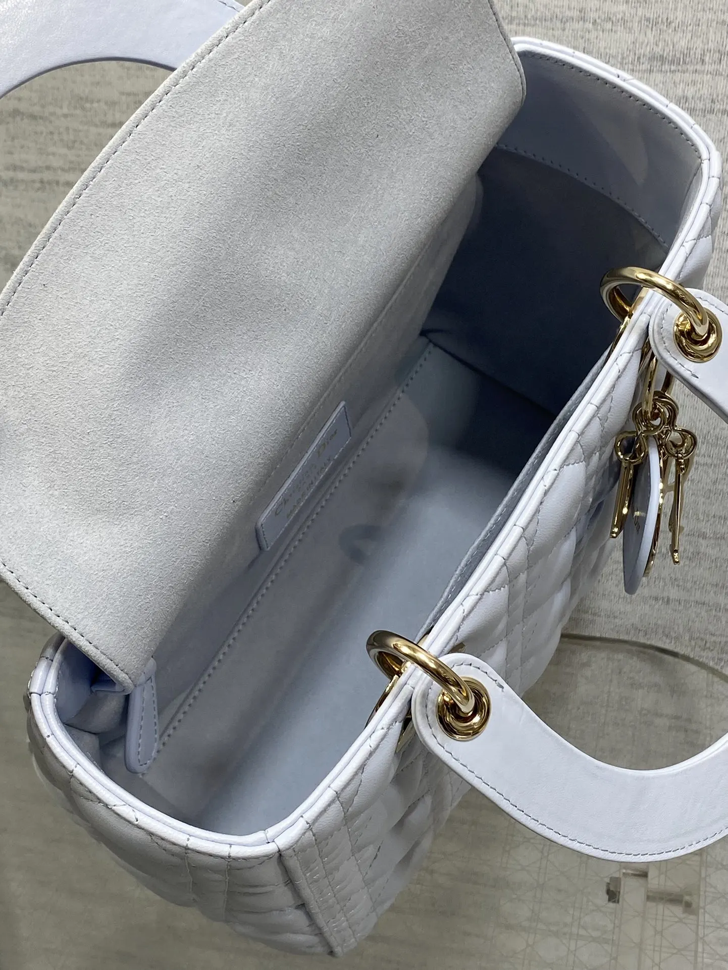 Dior Glacier Blue Sheepskin Bag Top Handle Image 9 Dior Glacier Blue Sheepskin Bag Top Handle Image 9