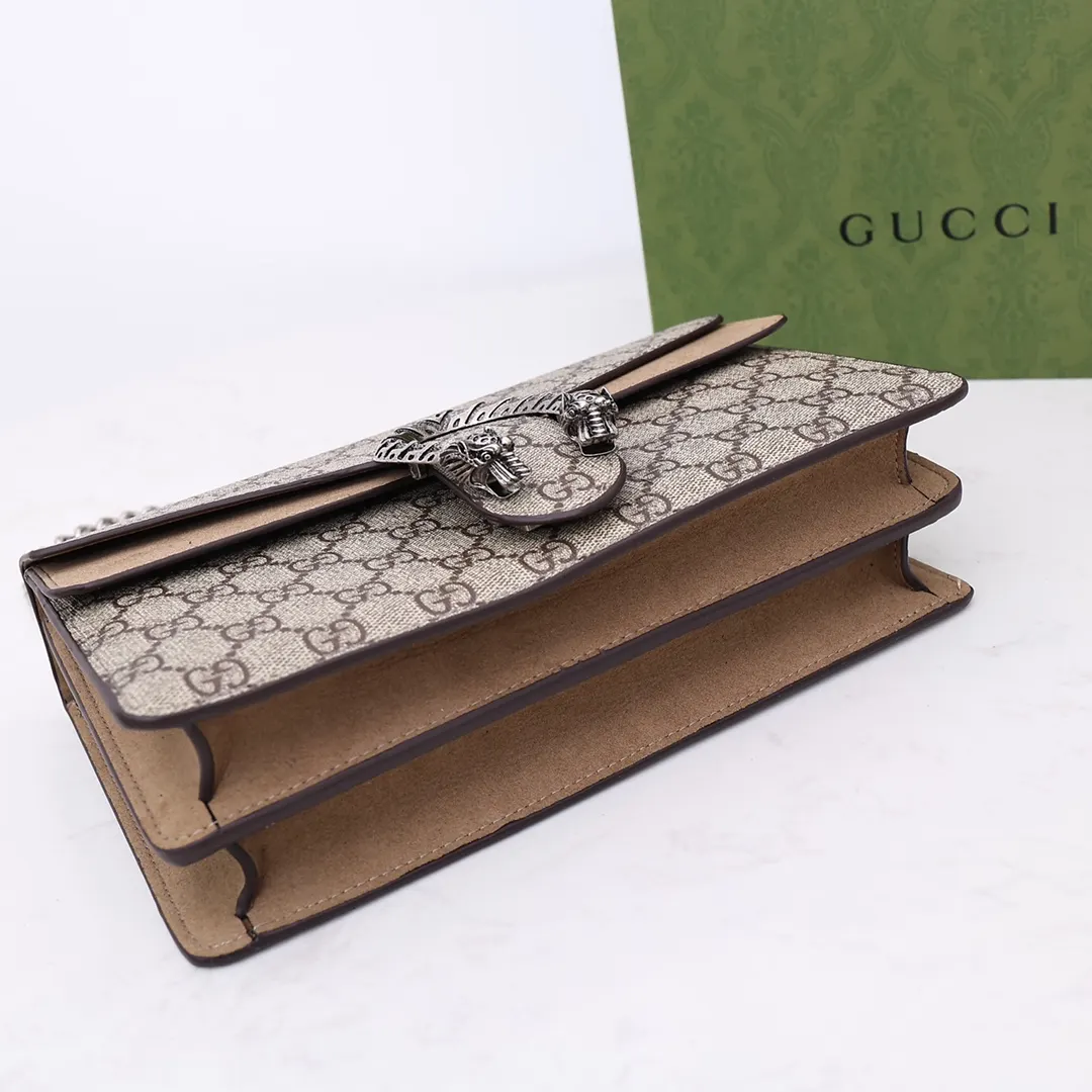 Gucci Dionysus 老花虎头扣链条包 单肩斜挎款