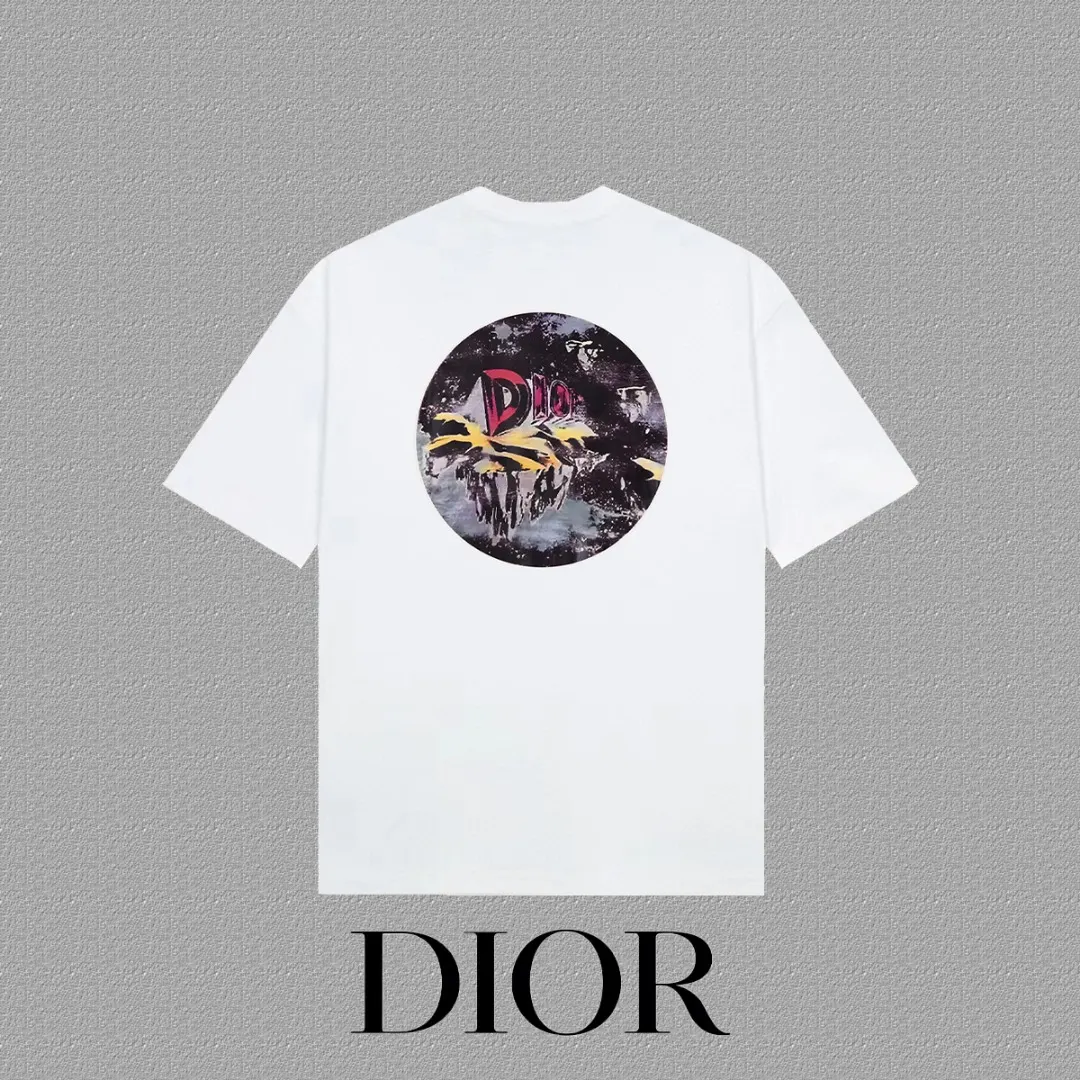 Dior 白色手写字母短袖T恤 休闲百搭款