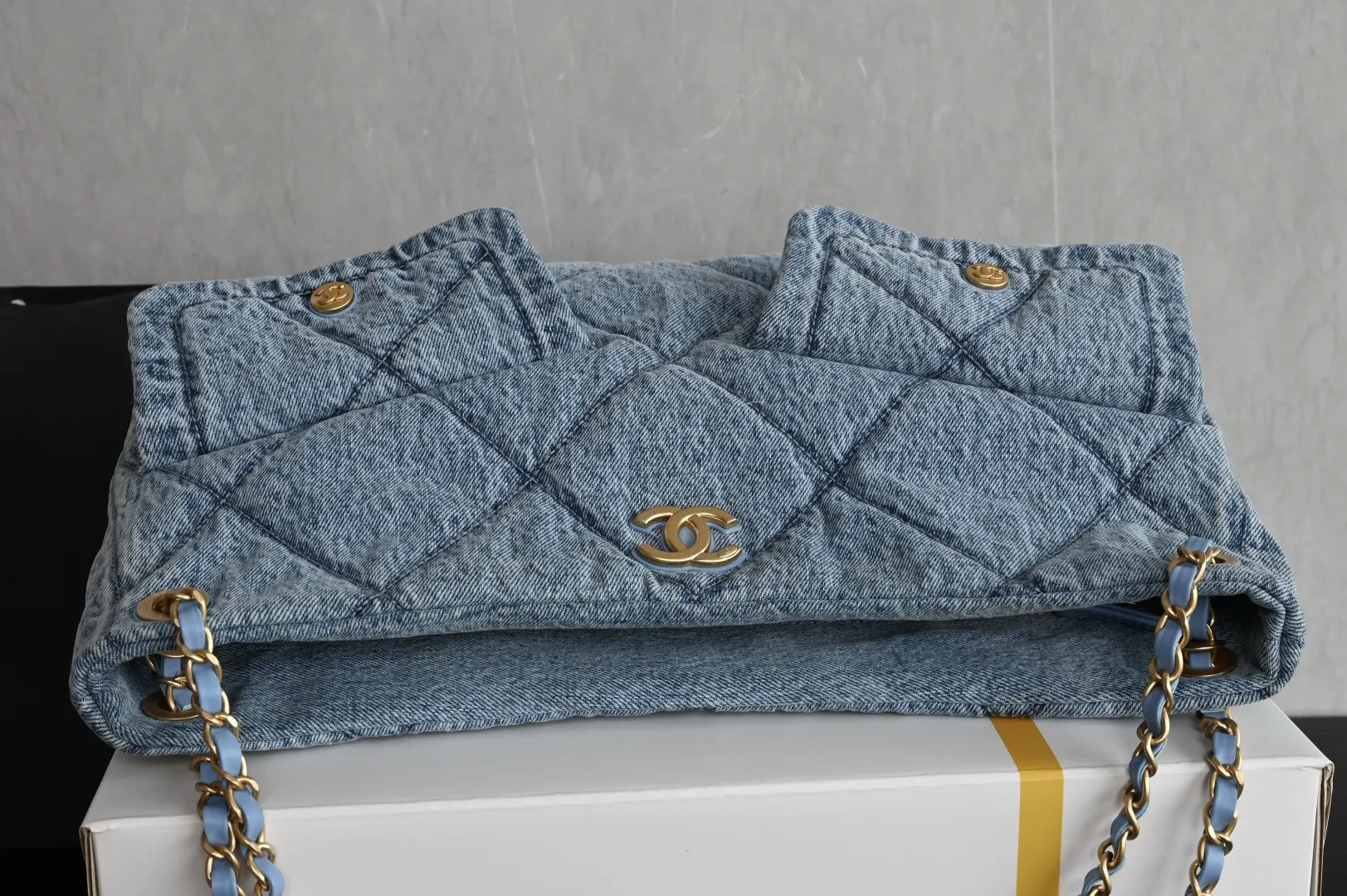 Chanel Denim Hobo Underarm Bag Shoulder Back