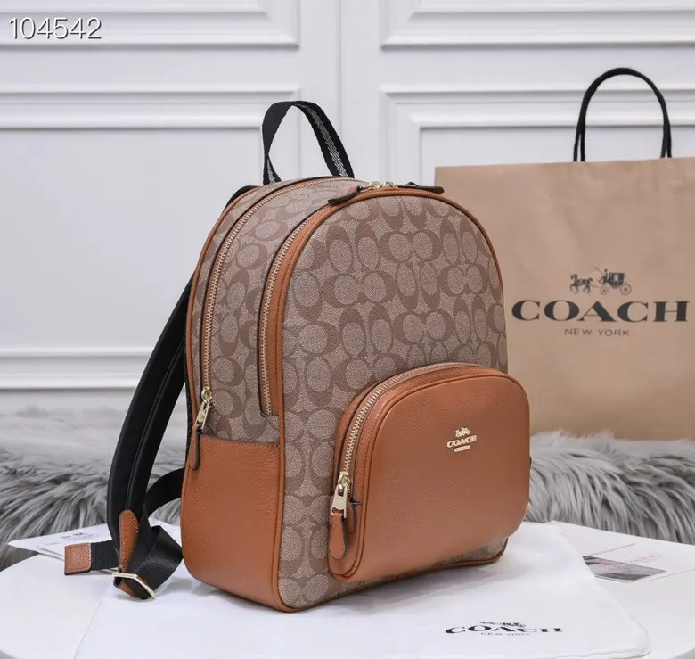 Coach 拼色 經典 經典标志C 雙肩包 实用雙肩款
