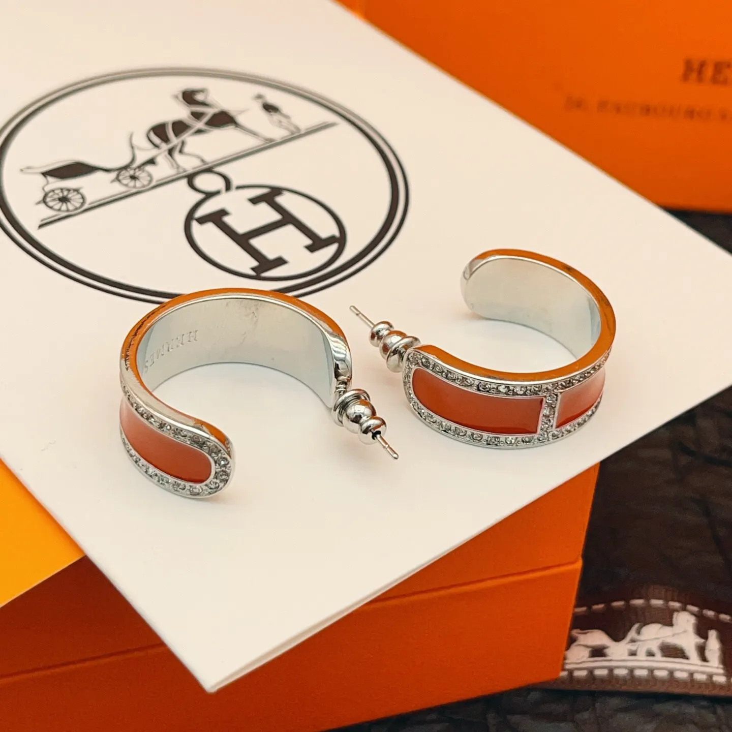 Hermès Silver Accessories Fine Earrings
