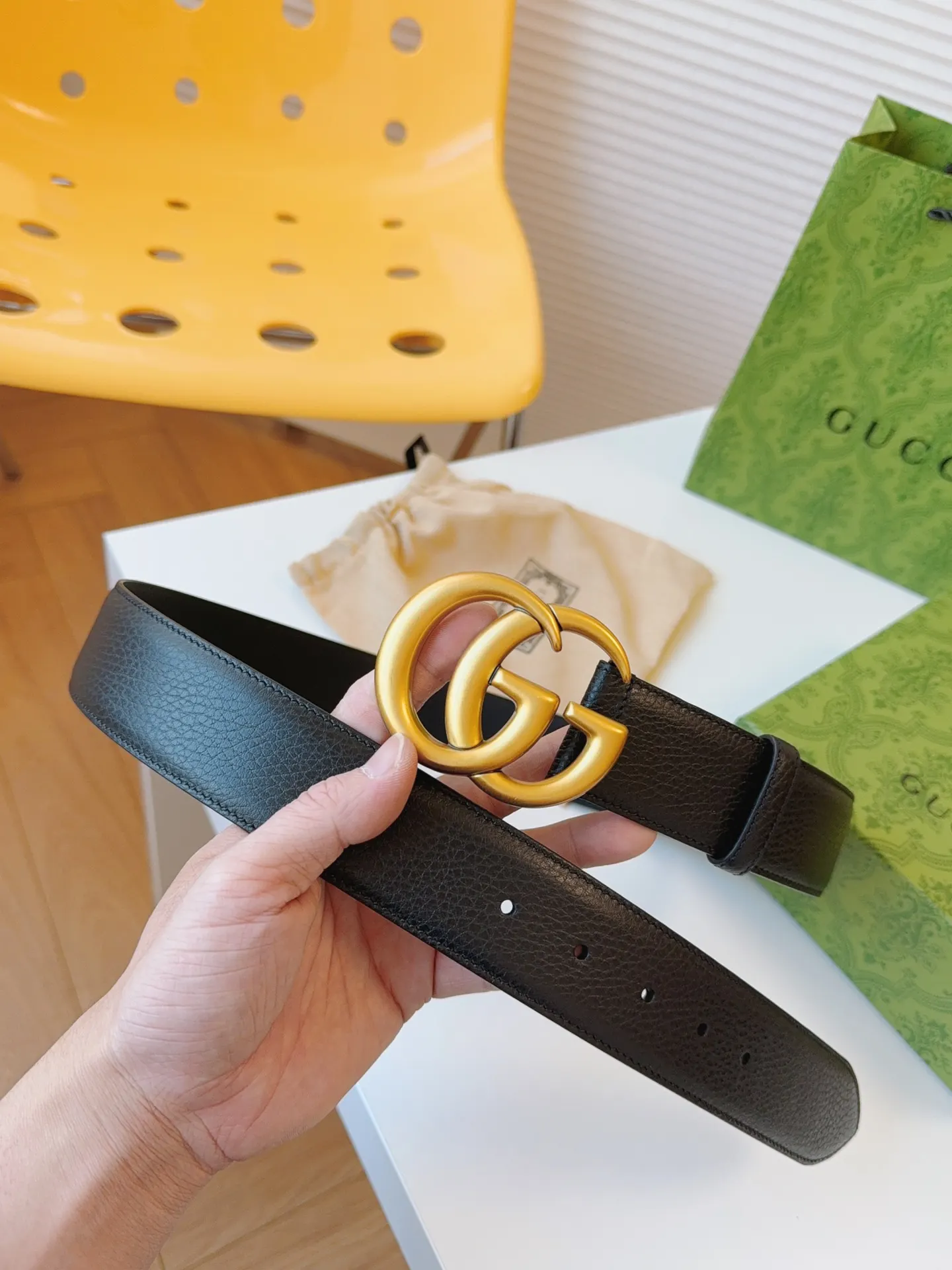 Gucci Marmont Double G Buckle Cowhide Sided Belt Image 3 Gucci Marmont Double G Buckle Cowhide Sided Belt Image 3