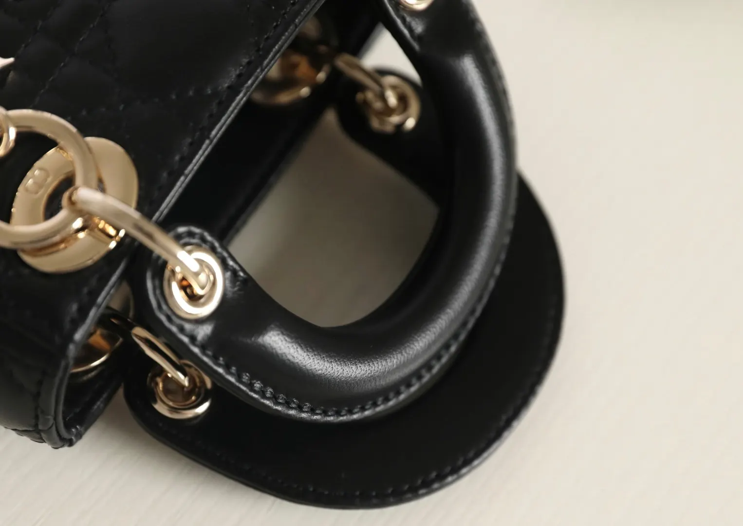Dior Lady Dior Lady Black Sheepskin Handbag Handheld Crossbody Image 9 Dior Lady Dior Lady Black Sheepskin Handbag Handheld Crossbody Image 9