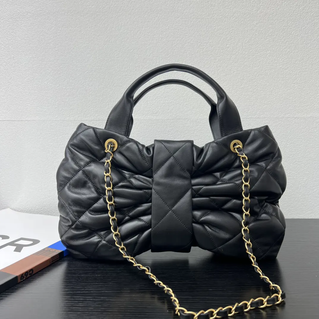 Chanel Black Top Handle Bag Leather