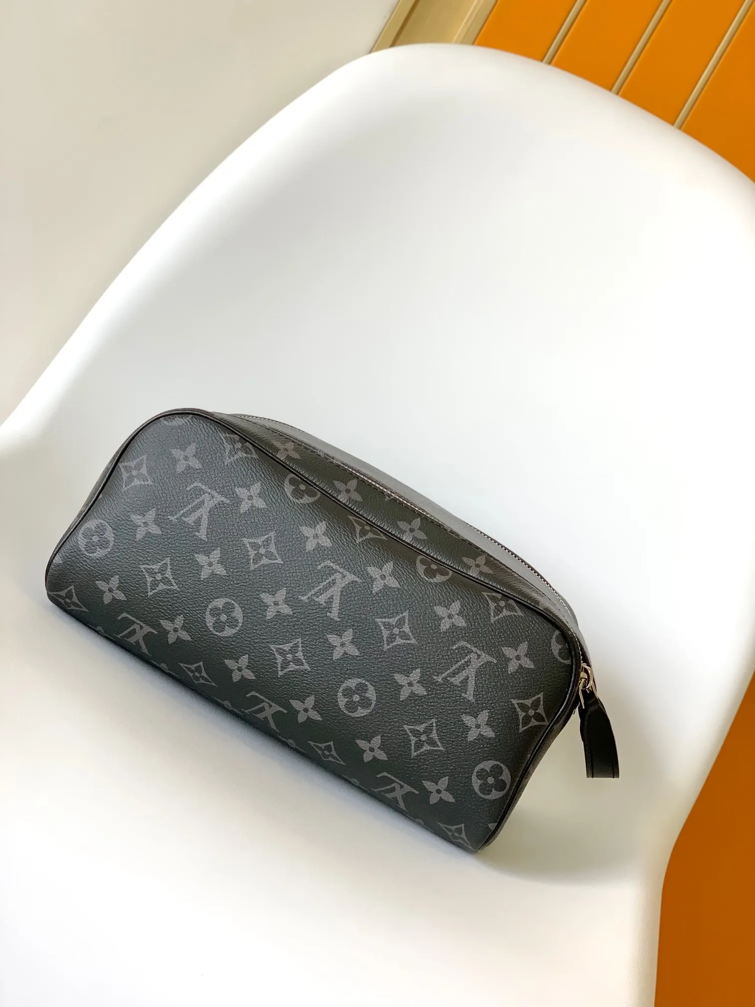 Black Monogram Organizer Pouch Travel Canvas