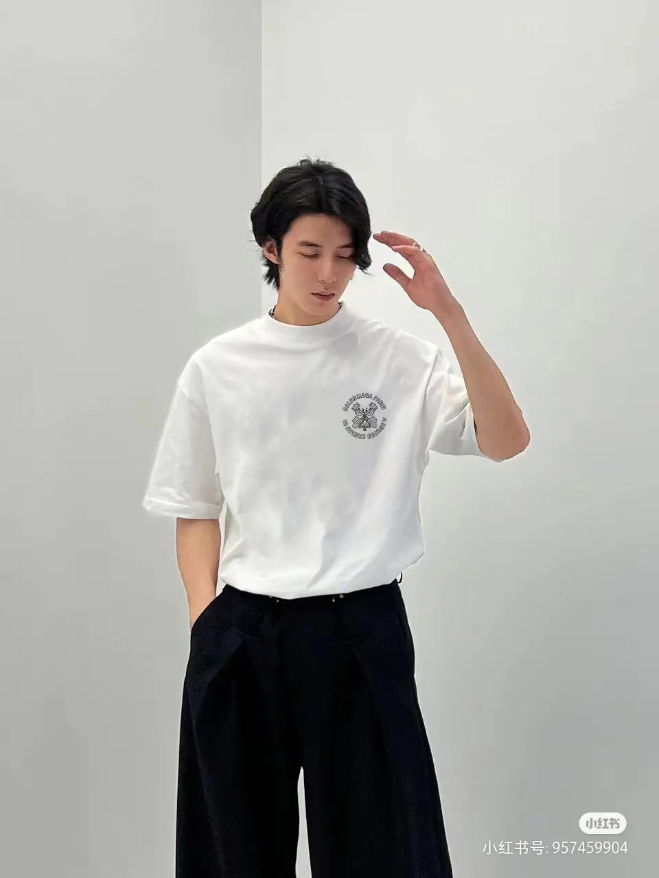 Balenciaga Paris Black Short Sleeve T-Shirt Street