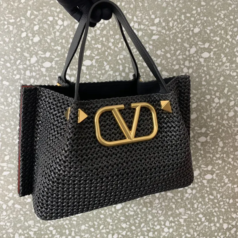 Valentino 棕色 皮革 托特包 大容量托特款