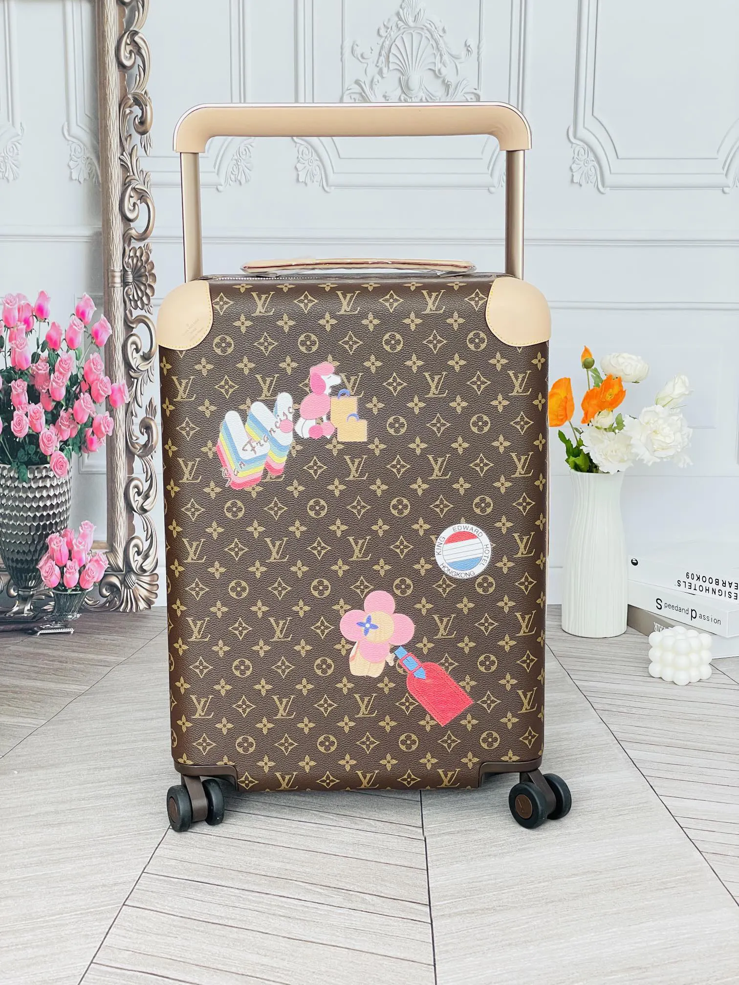 LV 老花 帆布 行李箱 旅行拉杆款 輕便出行款