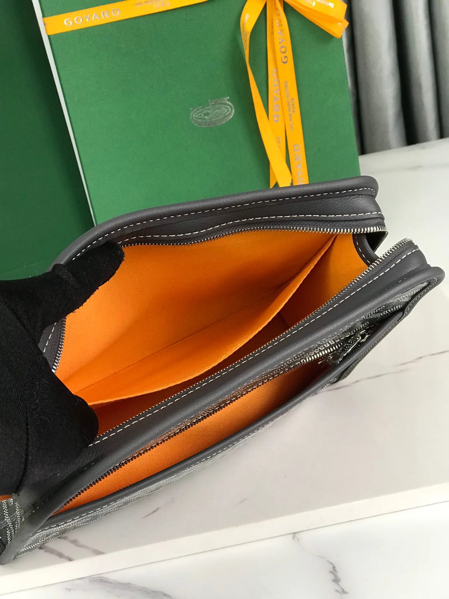 Goyard 黄色 牛皮 手拿包 精致手拿款