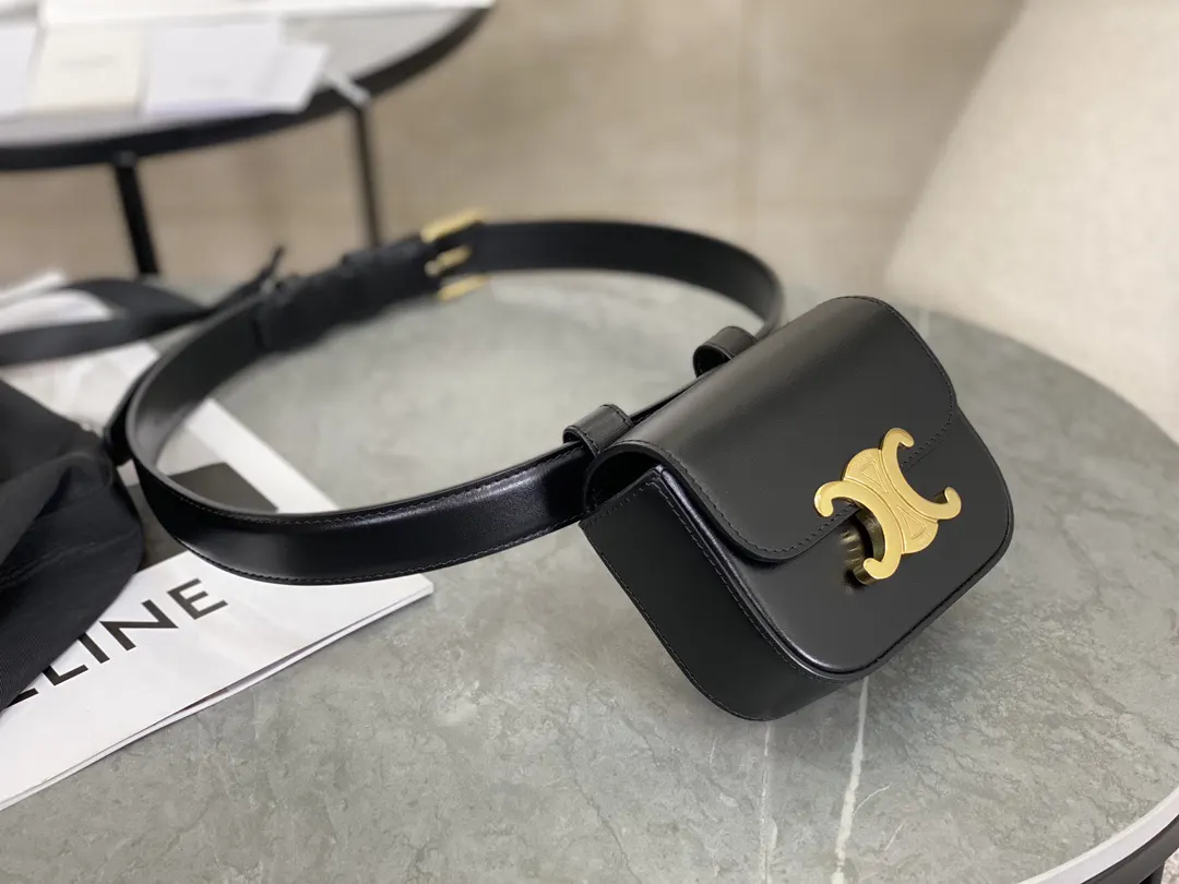 Celine 全皮黑 腰包 休闲腰包款