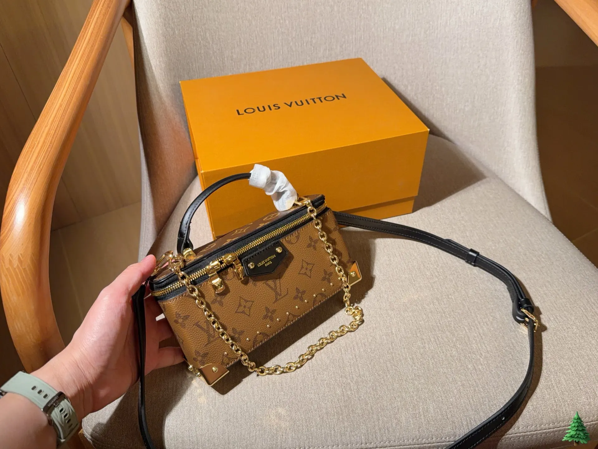 LV 金色 Trunk 化妝 包 鏈條包 精致鏈條款