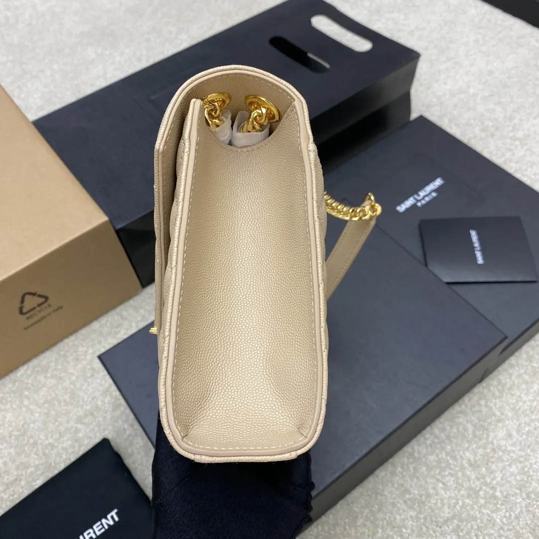 Beige Chain Bag Leather