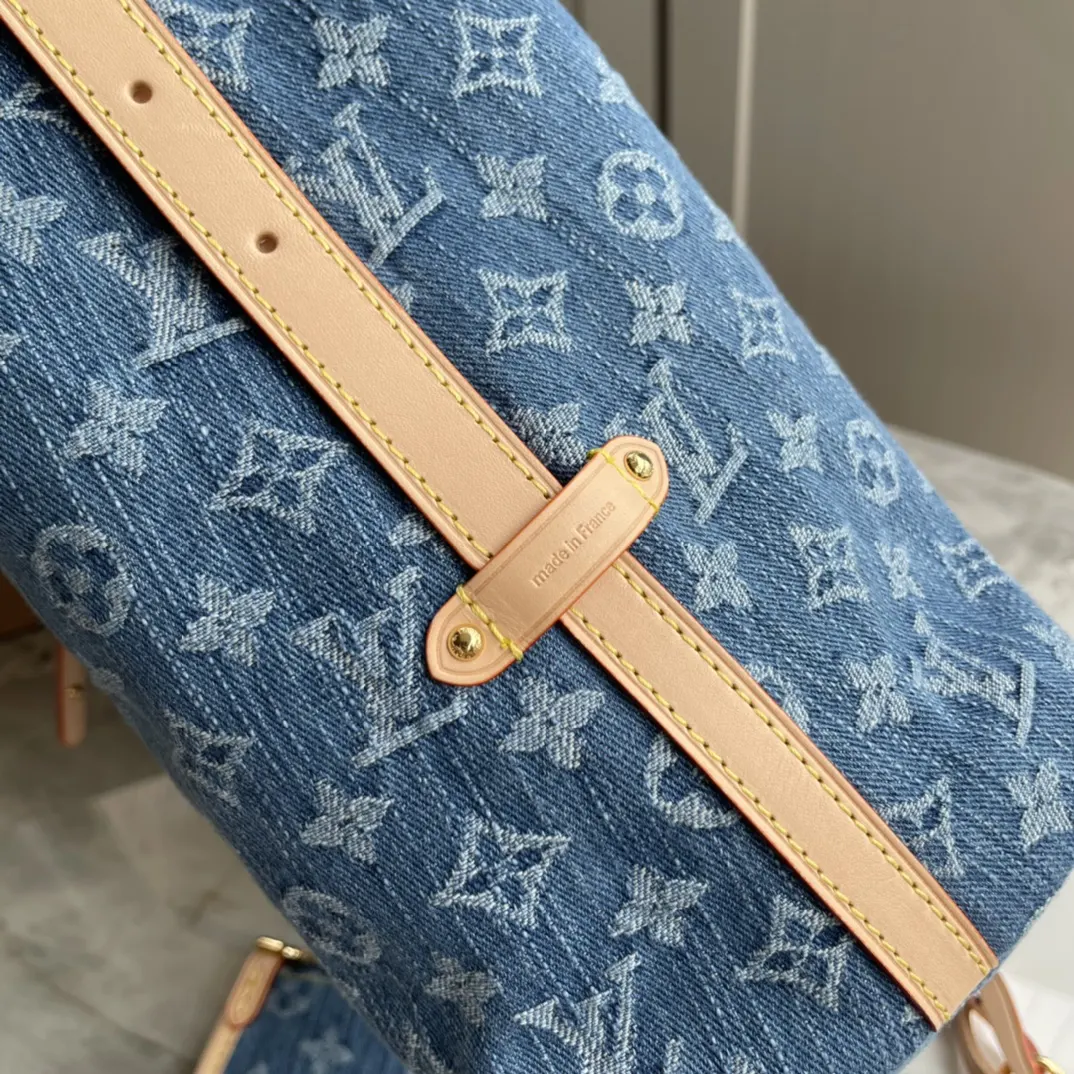 LV CarryAll 藍色 牛仔 帆布 手拿包 精致手拿款