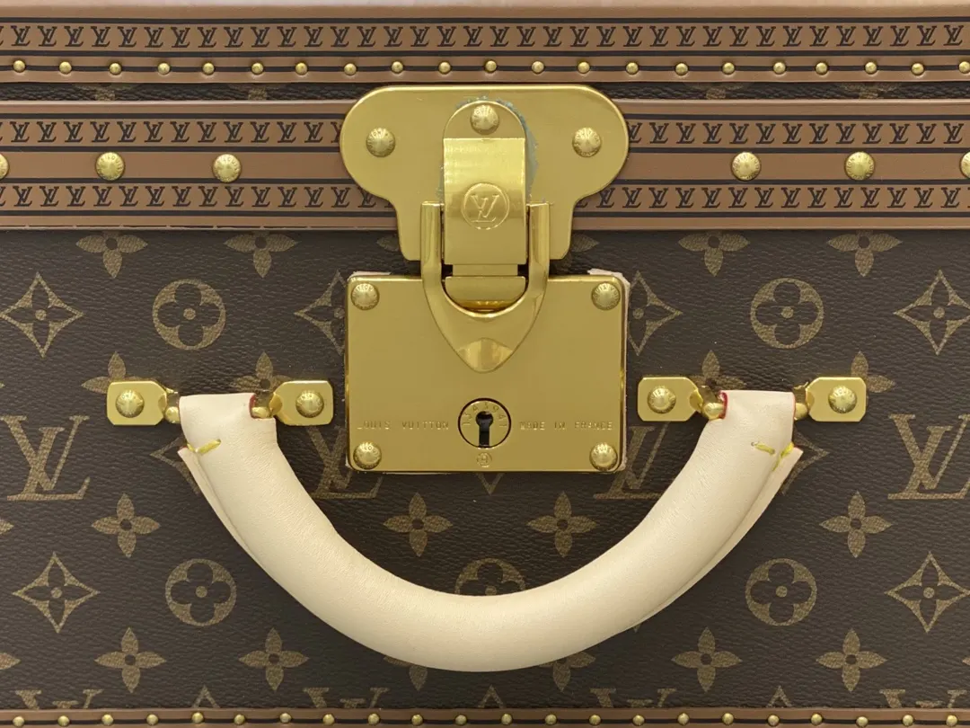 Louis Vuitton Gold Suitcase Travel Lightweight Canvas