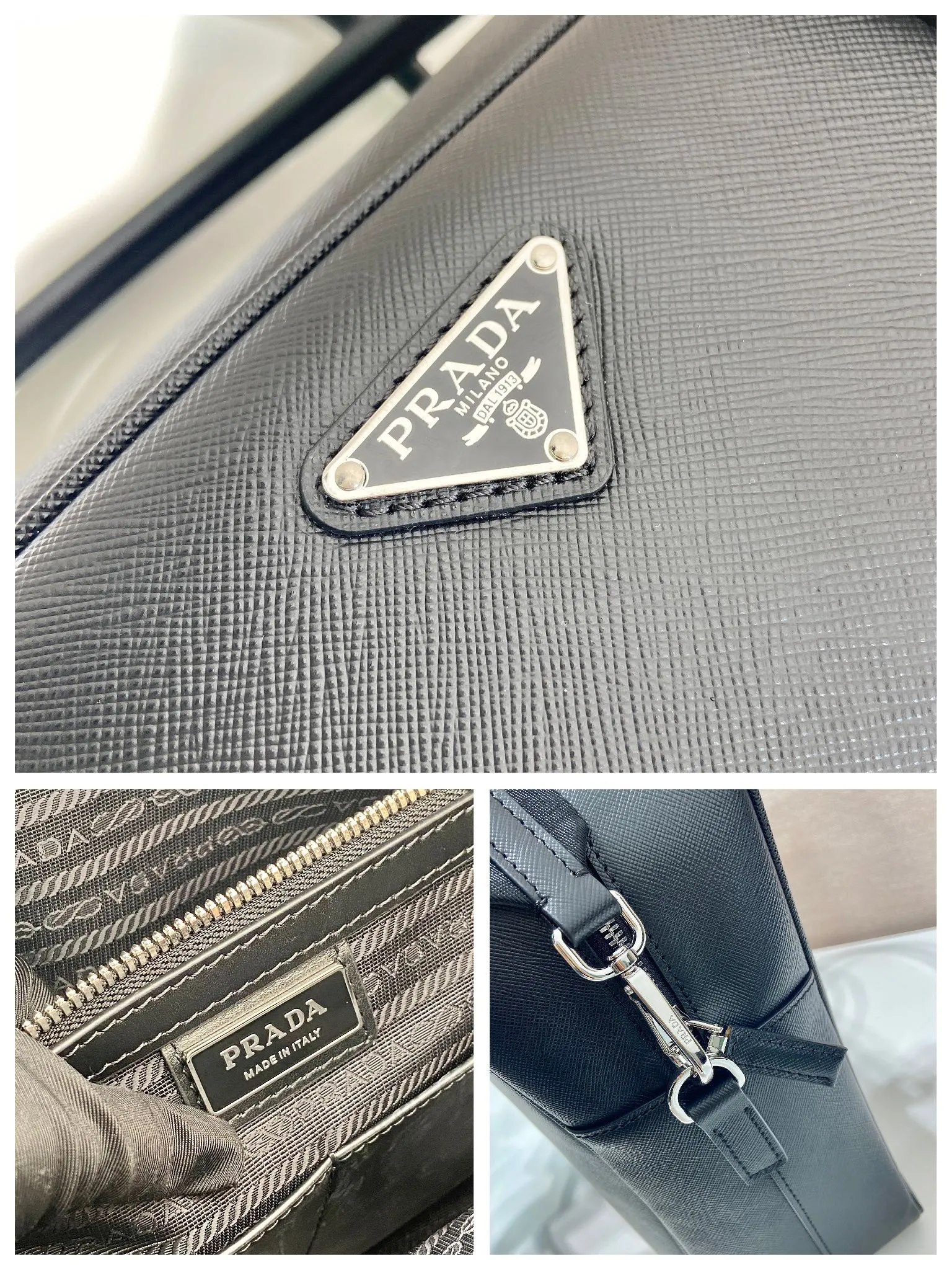 Prada Saffiano 十字纹牛皮 公文包 商务通勤