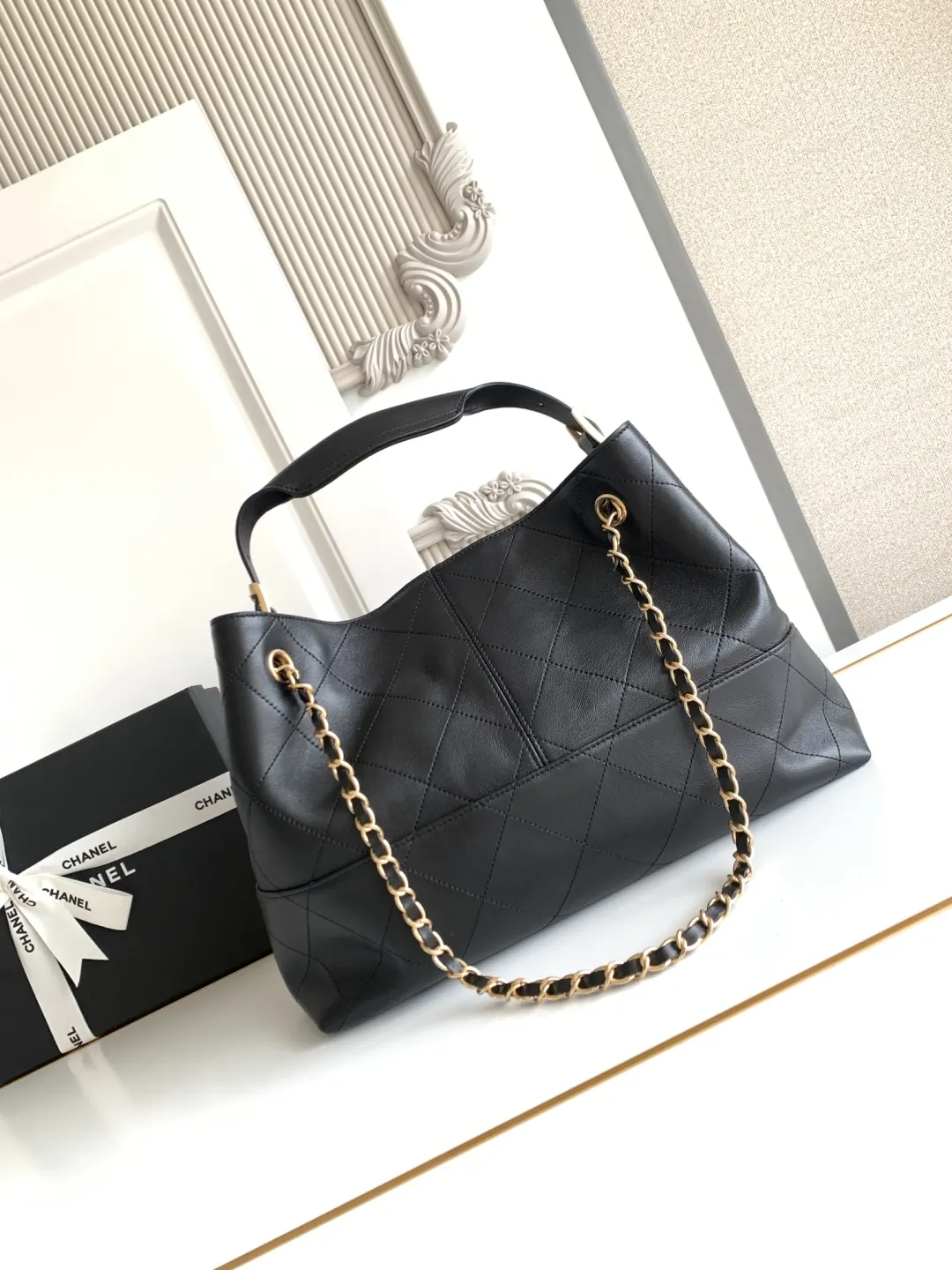 CHANEL 拼色 麂皮 托特包 大容量托特款