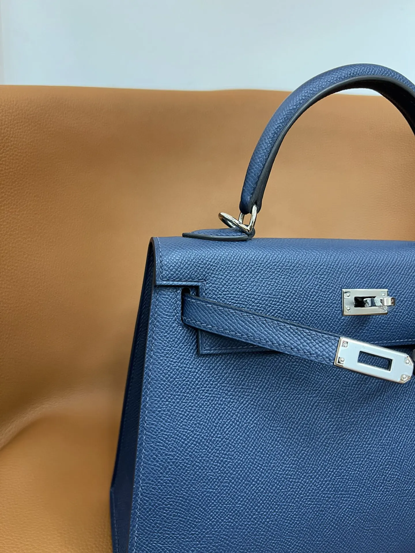 Hermès Kelly 宝石藍 Epsom掌纹牛皮 手提包 25cm