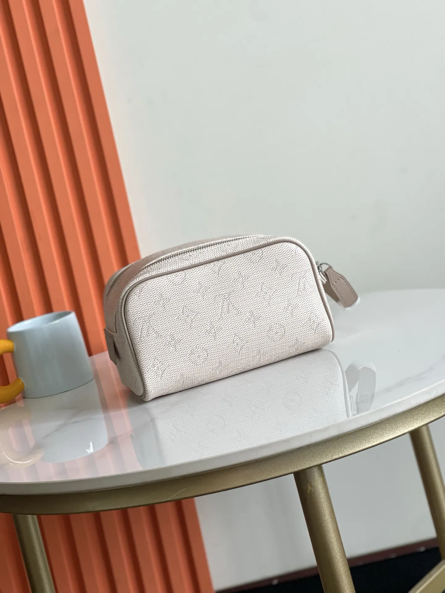 Yellow Cosmetic Pouch Leather