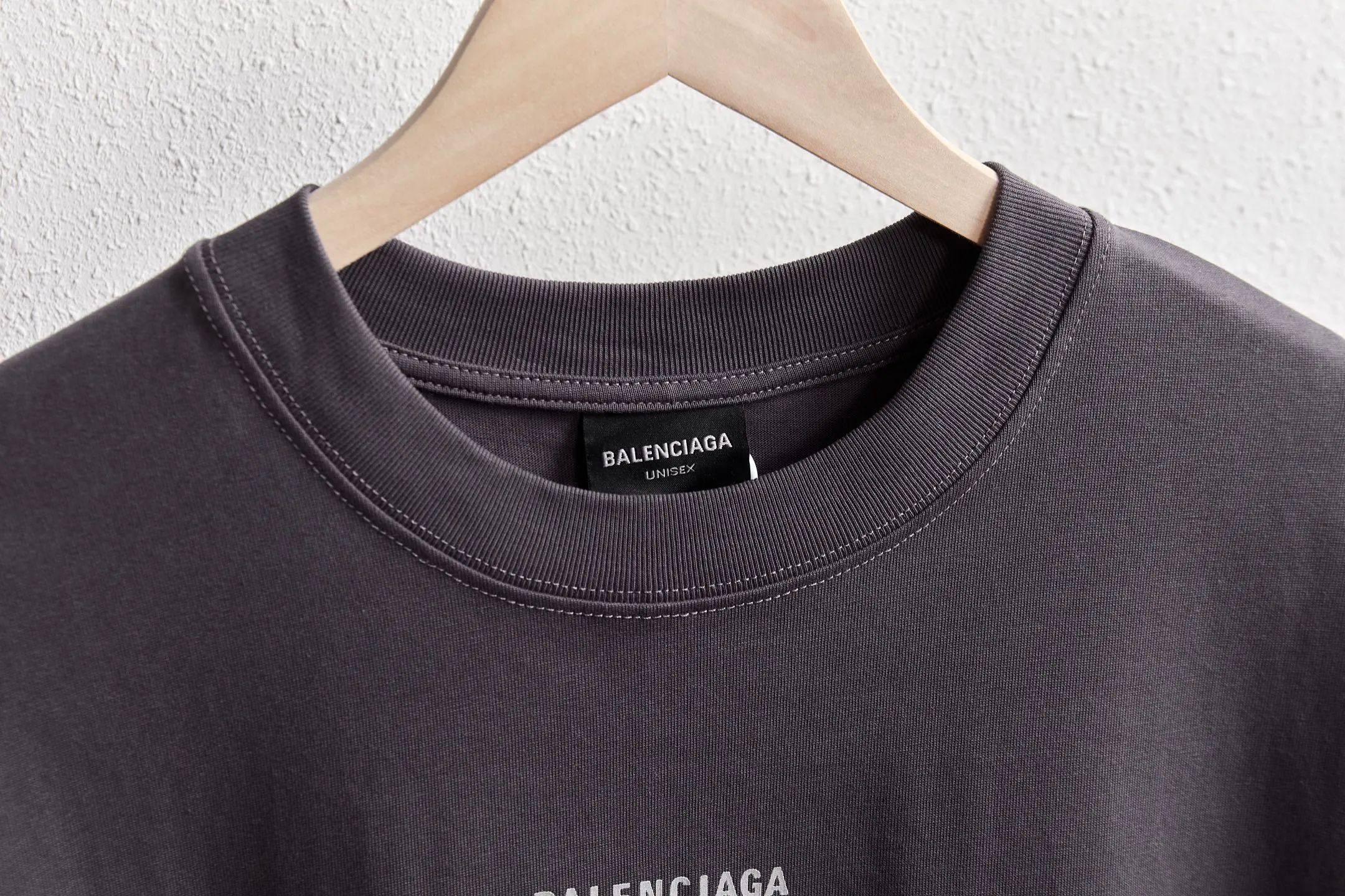 Balenciaga 灰色 印花 水洗 短袖T恤
