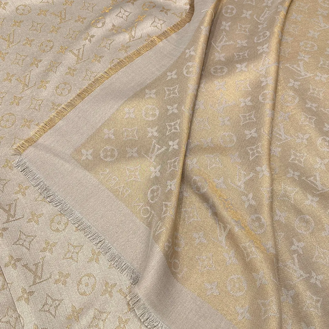 Louis Vuitton 灰色 羊毛 提花 Mo披肩 保暖披肩 围巾