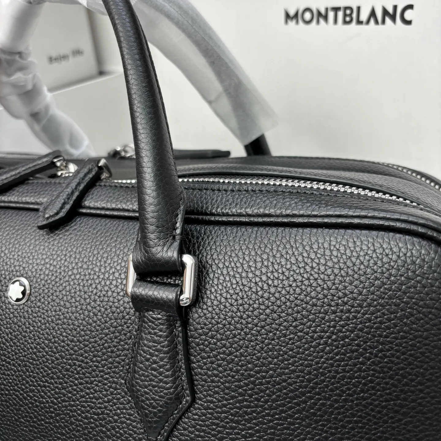 牛皮 MONTBLANC 万宝龙粒纹软皮精選系列 旅行袋 大容量旅行款
